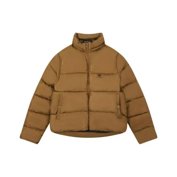 Balenciaga Brown Logo Puffer Jacket FW20 0079