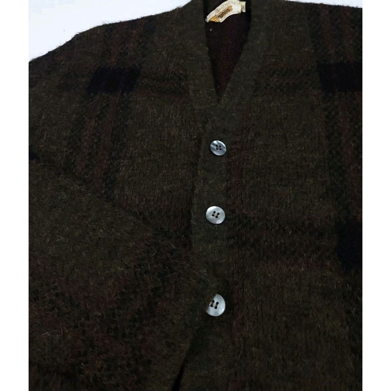 Vintage VINTAGE Robert Bruce Mohair Blend Pattern Knit Cardigan Sweater Men S Green 60s Shaggy Retro Size US S / EU 44-46 / 1 - 3 Thumbnail