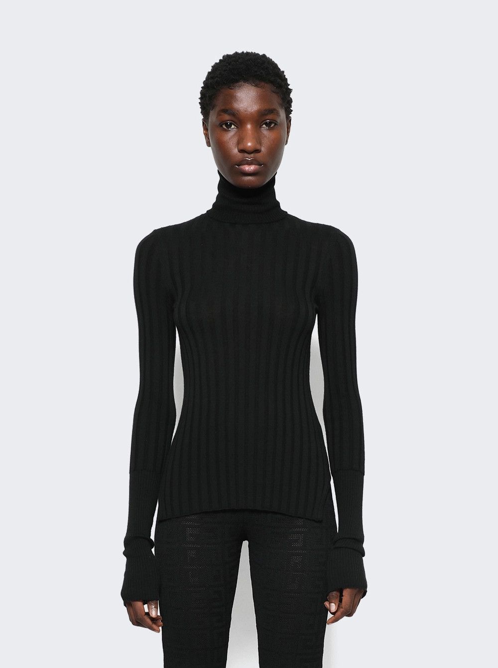 Givenchy o1gr1nt0125 Rolled Neck Long Sleeve Sweater in Black Size S / US 4 / IT 40 - 3 Thumbnail