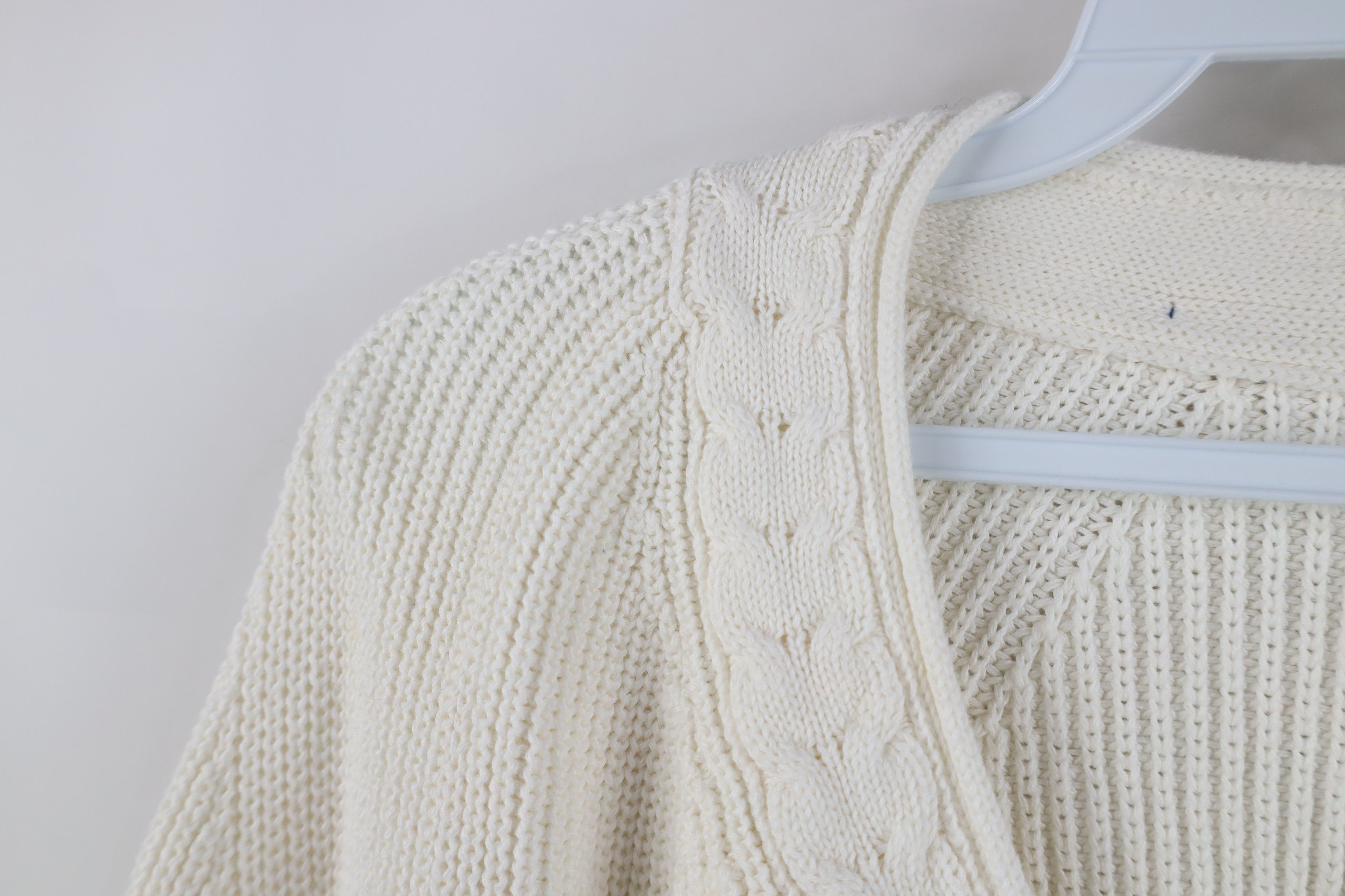 Nautica Vintage 90s Nautica Sailing Chunky Ribbed Knit Sweater White Size US M / EU 48-50 / 2 - 9 Thumbnail