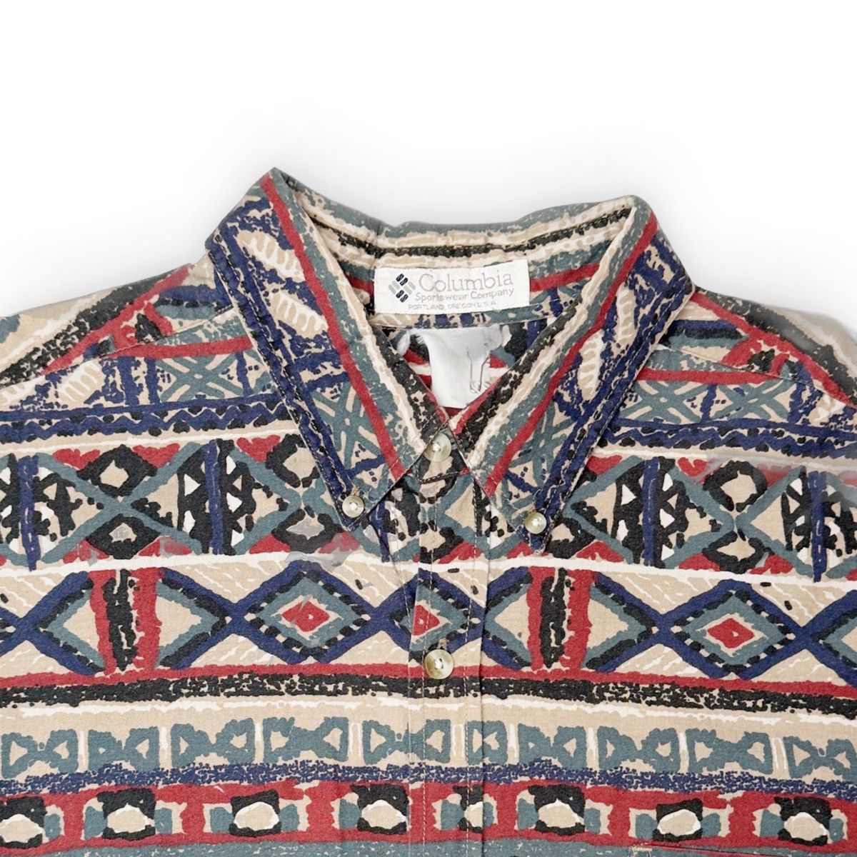 Columbia Vintage 90s Columbia Sportswear Aztec ButtonUp Shirt Size US XXL / EU 58 / 5 - 2 Thumbnail