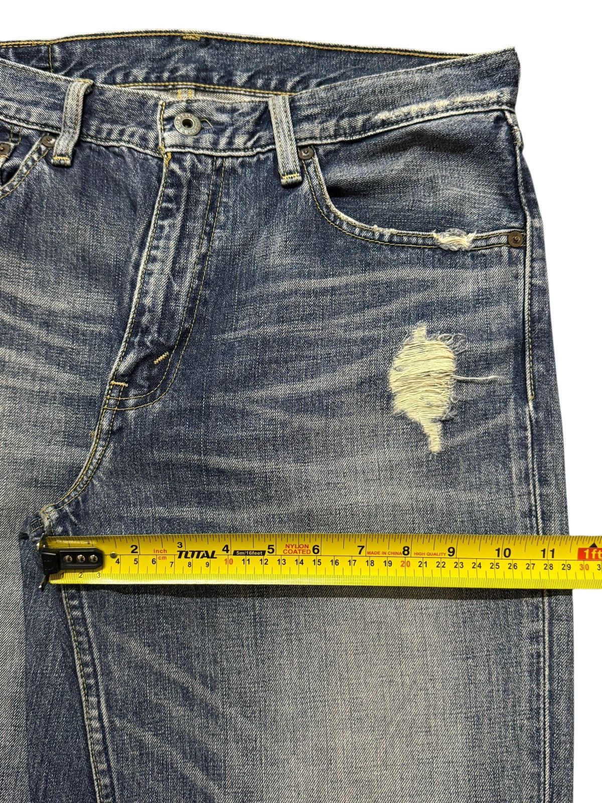 Levi's Vintage Y2K Levis 502 Blue Faded Wash Distress Regular Fits Size US 32 / EU 48 - 13 Thumbnail