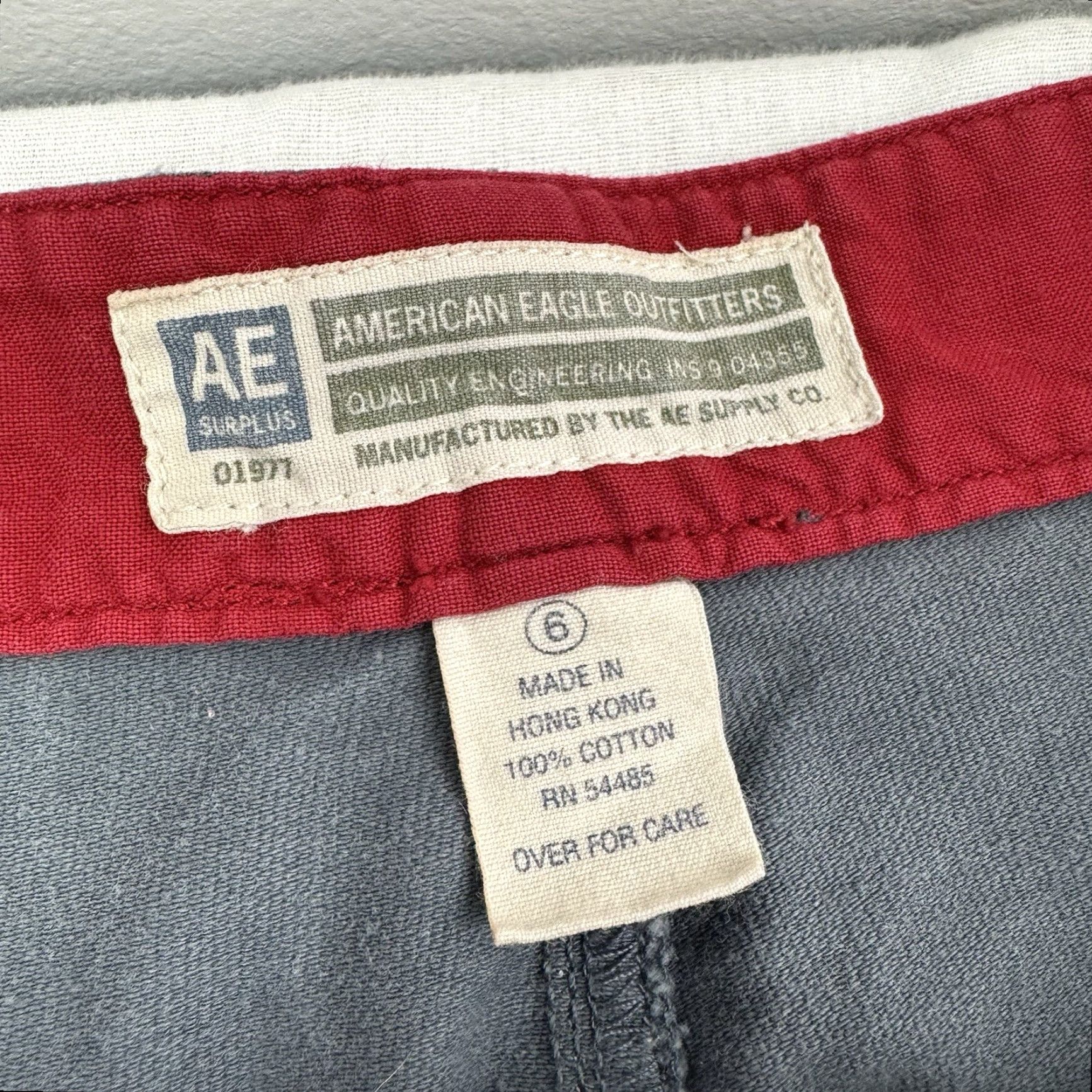 American Eagle Outfitters VINTAGE American Eagle Womens Pants 6 Gray Casual High Rise Straight Y2K Army 90s Size 28" / US 6 / IT 42 - 6 Thumbnail