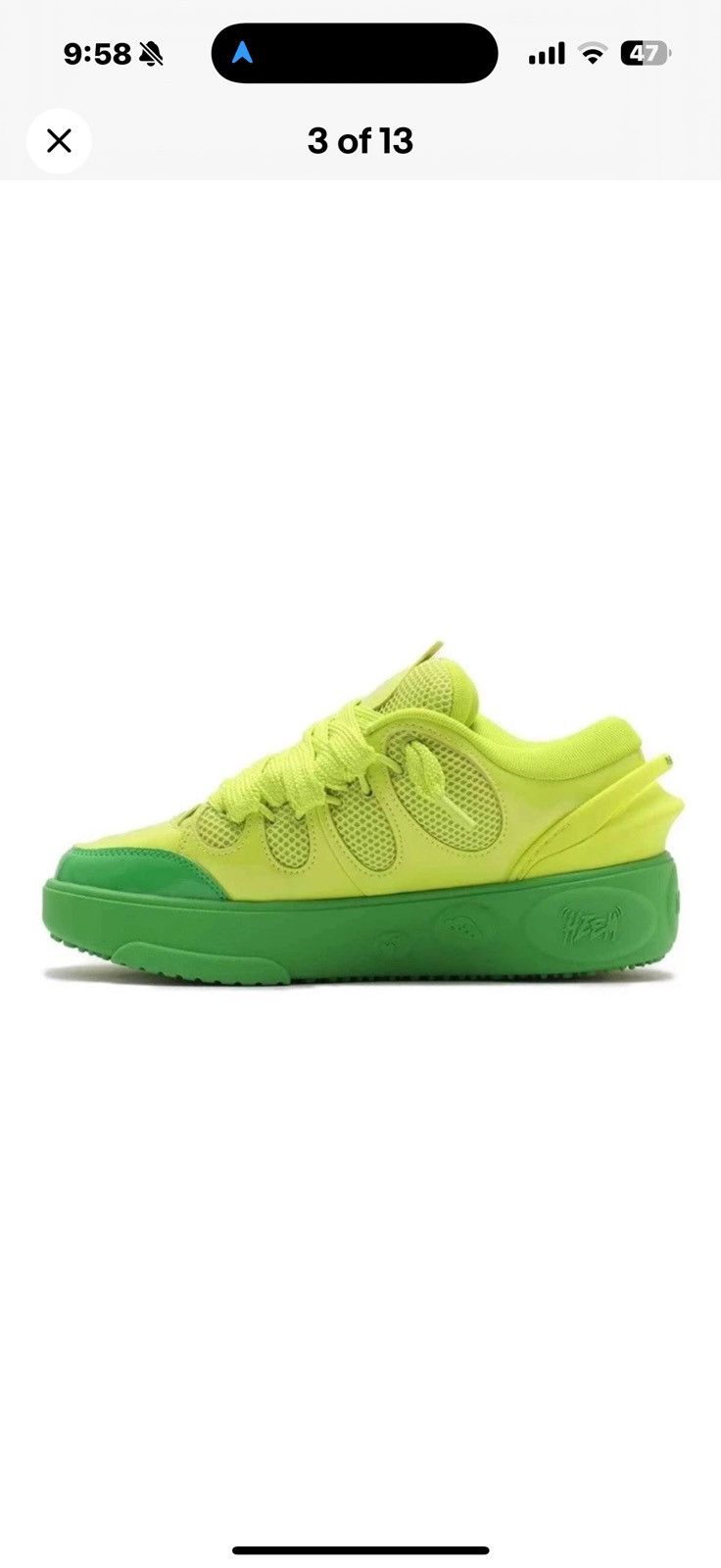 Puma PUMA Lamelo Ball LaFrance Assist Mens 9Green Lime Smash Size US 9 / EU 42 - 3 Thumbnail