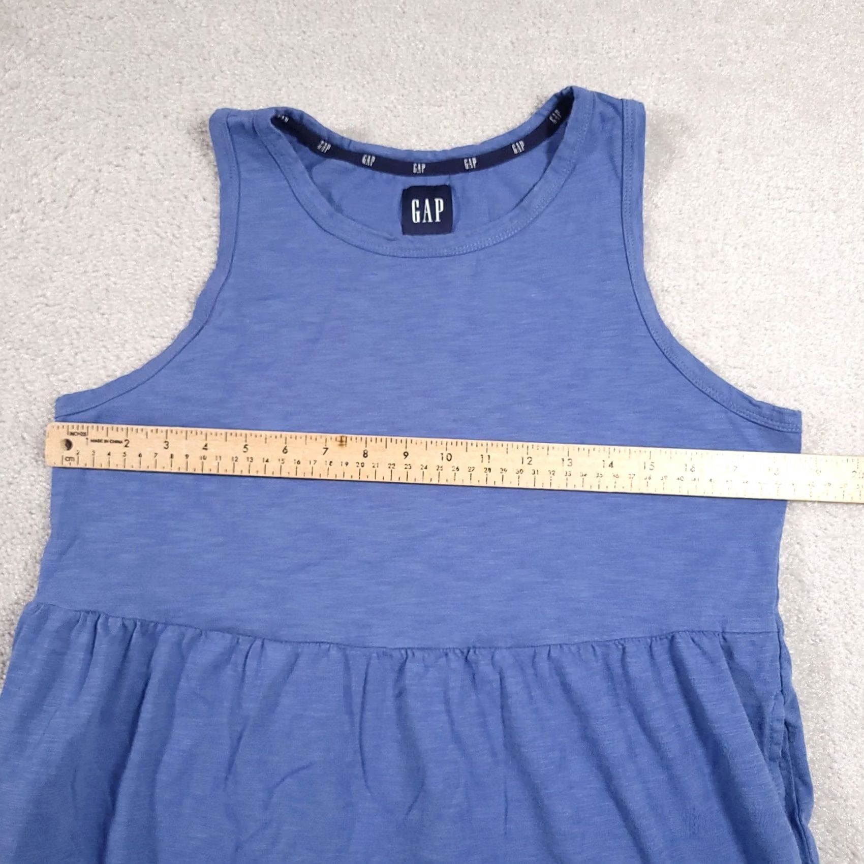 Gap Gap Dress Women's Large Blue Sleeveless Short Pull Over Summer Beach Pockets Shirt Dress Mini Casual Size 36" / US 14 / IT 50 - 4 Thumbnail