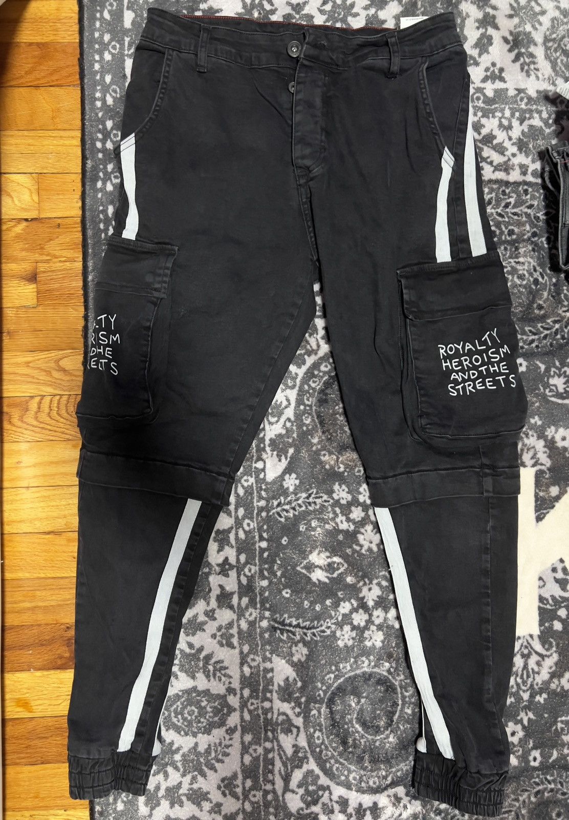 Other × Vintage Cargo Pants with white stripe design Size US 32 / EU 48 - 1 Thumbnail