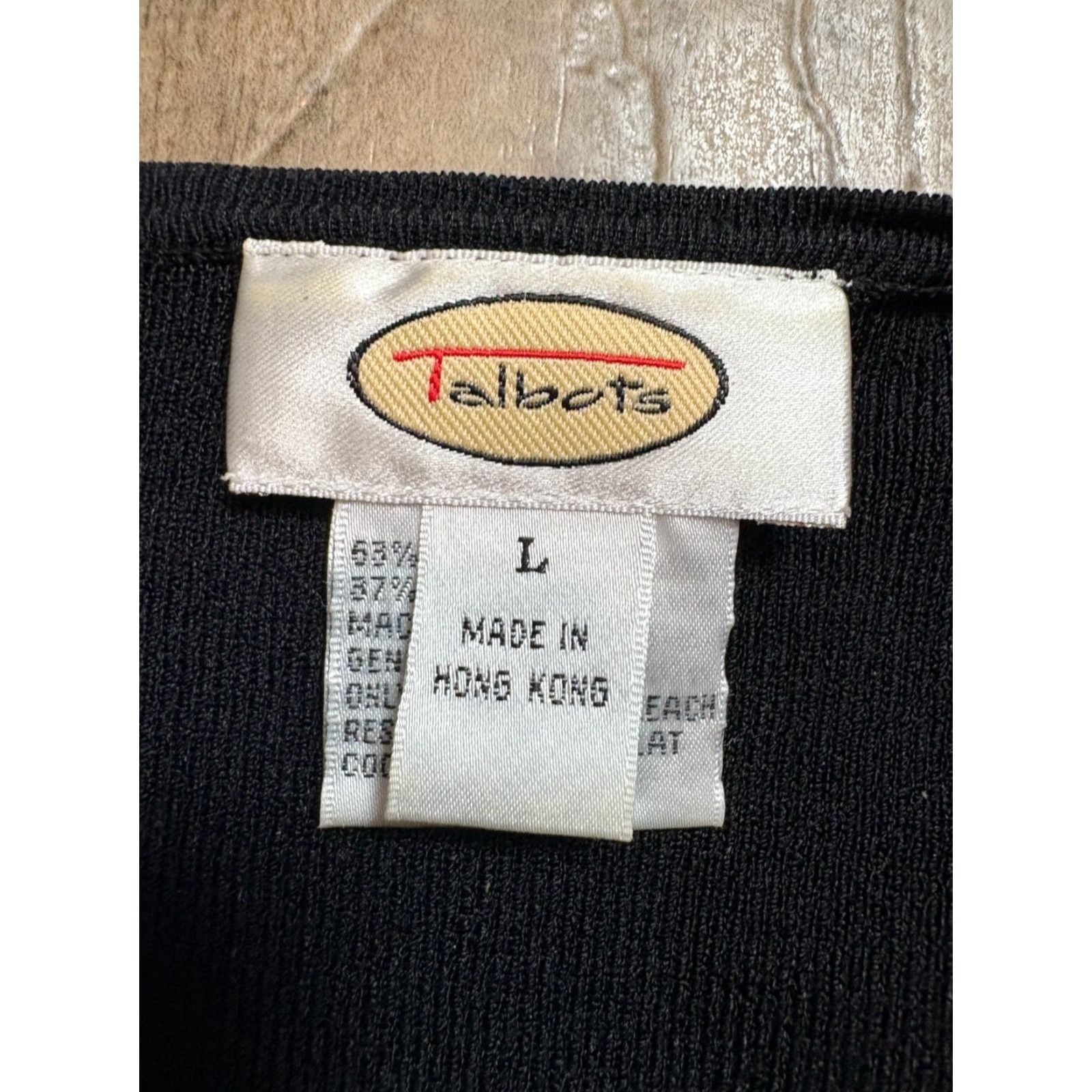 Talbots TALBOTS Cardigan Sweater Button-Up Black Rayon Blend Womens Large Jacket Knit Long Sleeve Regular Fit Size L / US 10 / IT 46 - 2 Thumbnail