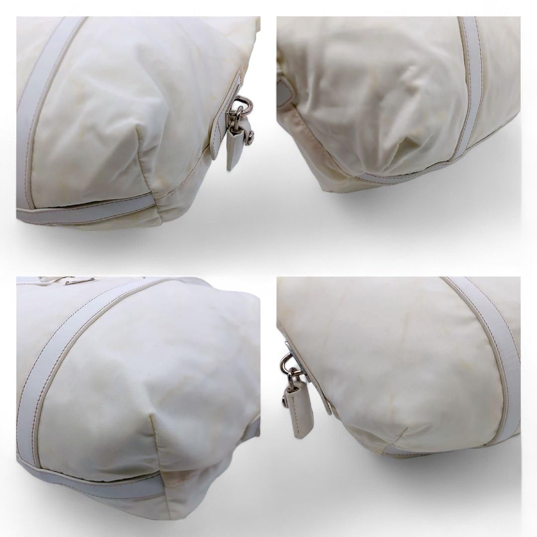 Prada Prada - White Nylon Handbag Triangle Logo Plate Size ONE SIZE - 6 Thumbnail