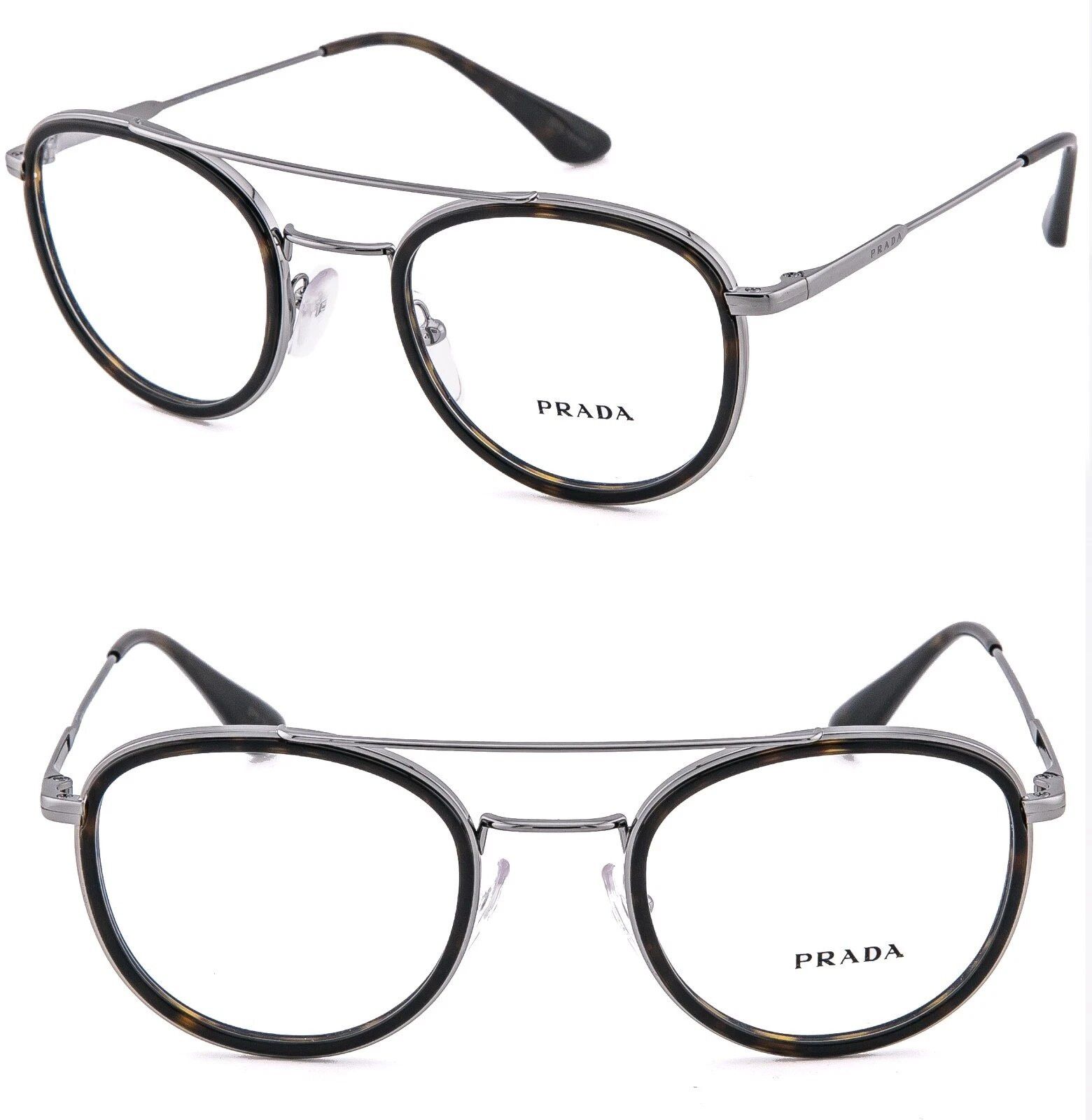 Prada PRADA 66X Gunmetal Brown Retro Unisex Metal Oval PR66XV 66XV Size ONE SIZE - 1 Thumbnail