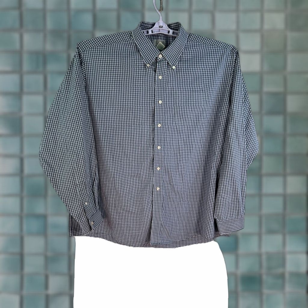 Vintage VINTAGE? No. L.L.Bean Button-Up Shirt Men 2XL Blue Check Work Shirt Long Sleeve Chest Pocket Regular Fit Casual Cotton 2XL Blue Men's Shirt Size US XXL / EU 58 / 5 - 1 Thumbnail