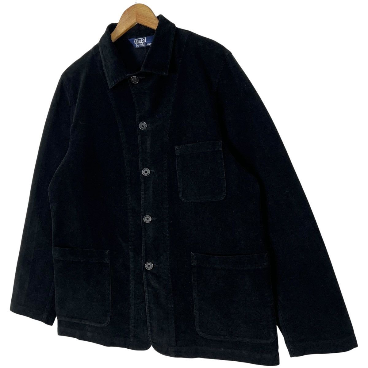 Polo Ralph Lauren Vintage Polo RL Black Velvet Chore Jacket Size US L / EU 52-54 / 3 - 3 Thumbnail