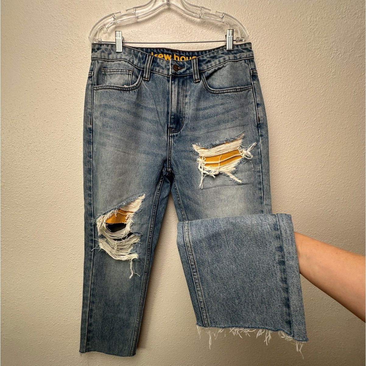 Drew House Drew House Distressed Jeans Blue Raw Hem Corduroy Patches 32 Size US 32 / EU 48 - 5 Thumbnail