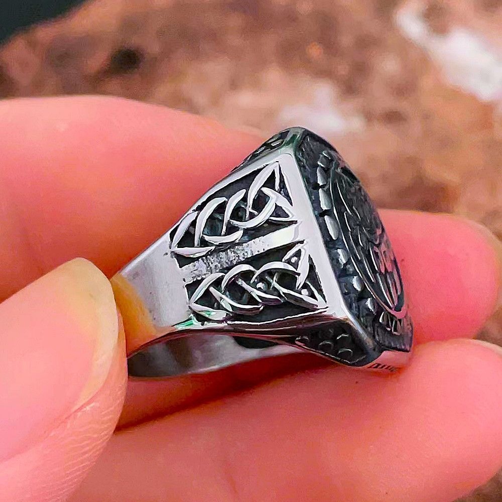 Vintage SIZE 10 Viking Bear Claw RStainless Steel Odin Celtic Ring Size ONE SIZE - 4 Thumbnail
