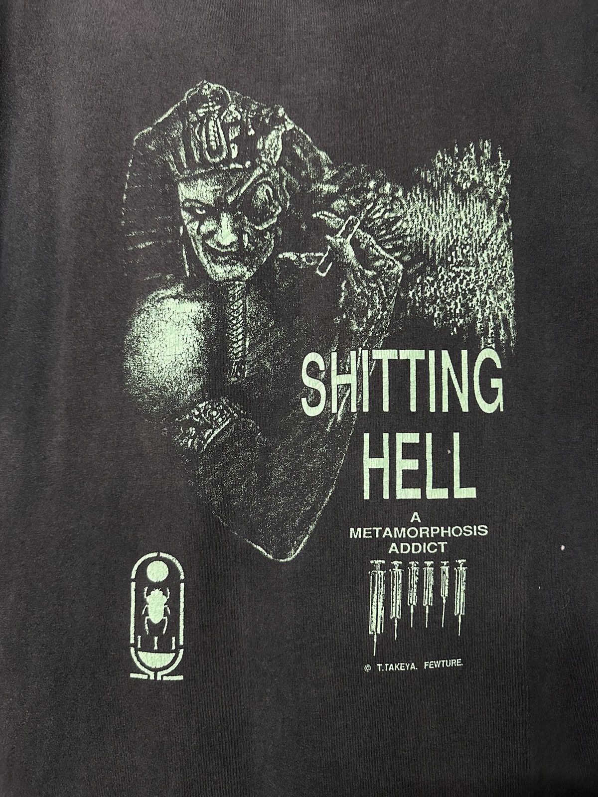 Anime × Vintage Vintage 90s Shitting Hell Horror Art Sun Faded Tee Size US L / EU 52-54 / 3 - 2 Thumbnail
