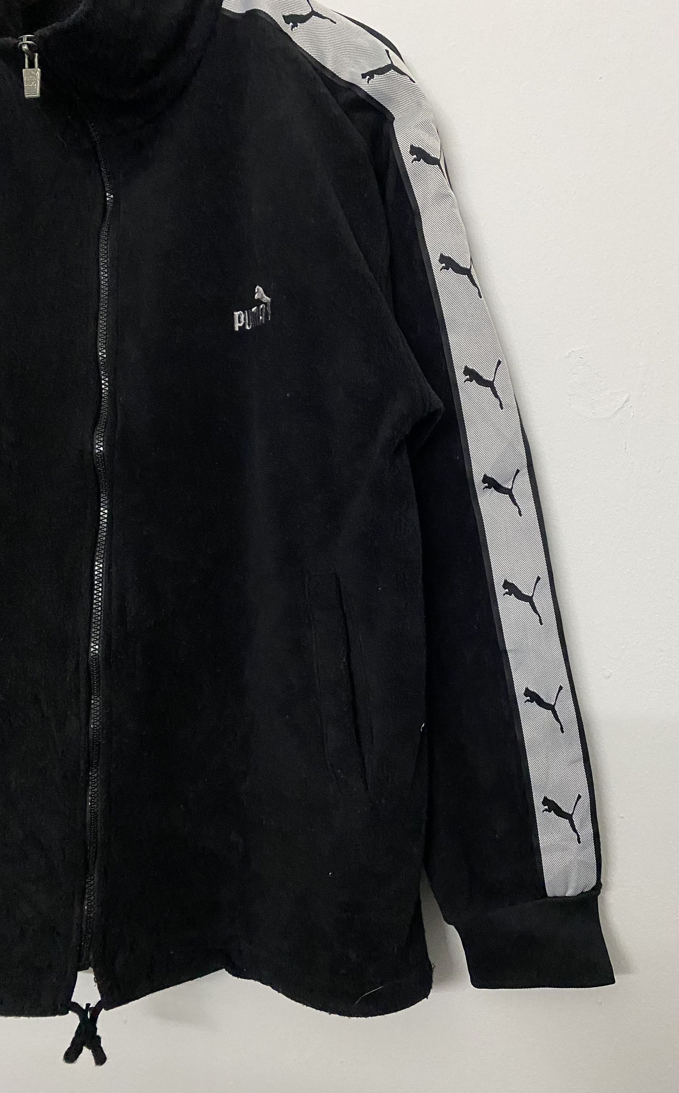Puma VINTAGE PUMA Jacket Full Zip Black Taped Back Logo Jumper Size US M / EU 48-50 / 2 - 5 Thumbnail