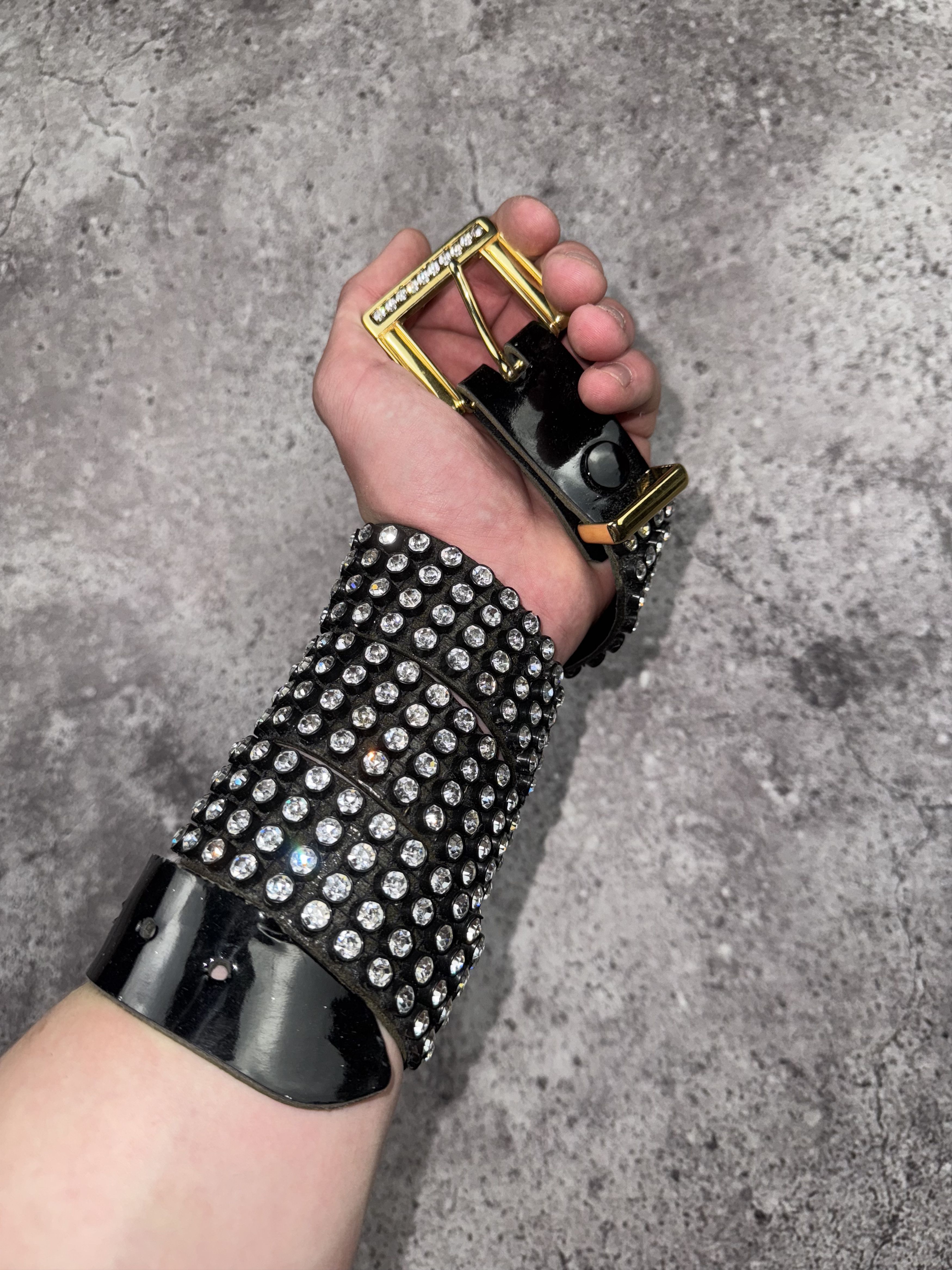 Other Y2K Bb Simon Style Belt Rhinestone Diamonds Shine Snake Skin Size ONE SIZE - 2 Thumbnail