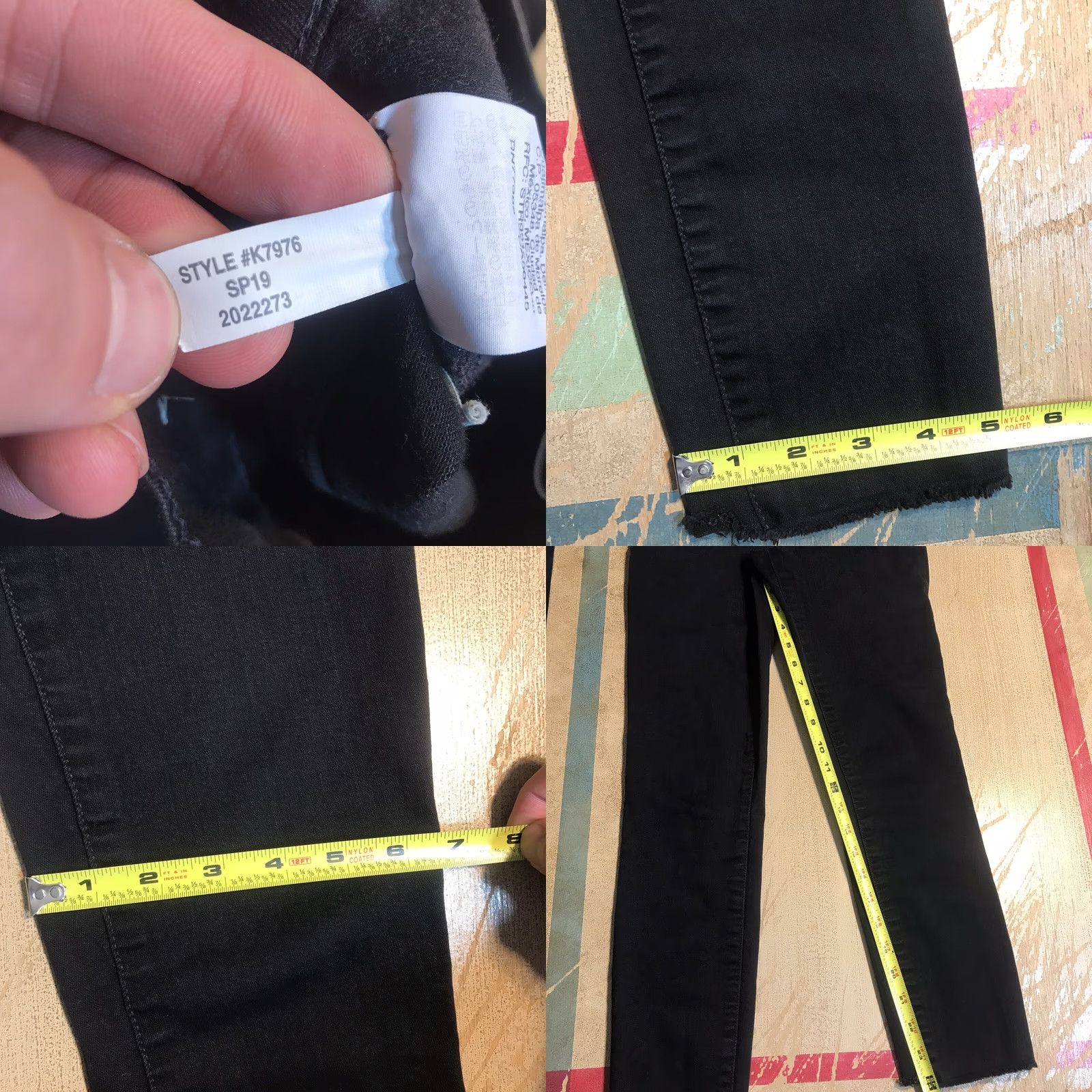 Madewell Madewell Jeans Skinny Crop 9" High Rise Black Wash Denim 26 x 25 Inseam Slim 5-Pocket Womens Size 26" / US 2 / IT 38 - 8 Thumbnail