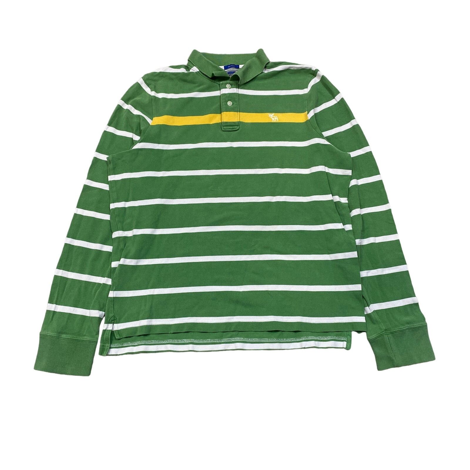 Abercrombie & Fitch Abercrombie & Fitch Muscle Striped Rugby Long Sleeve Polo XL Size US XL / EU 56 / 4 - 1 Thumbnail