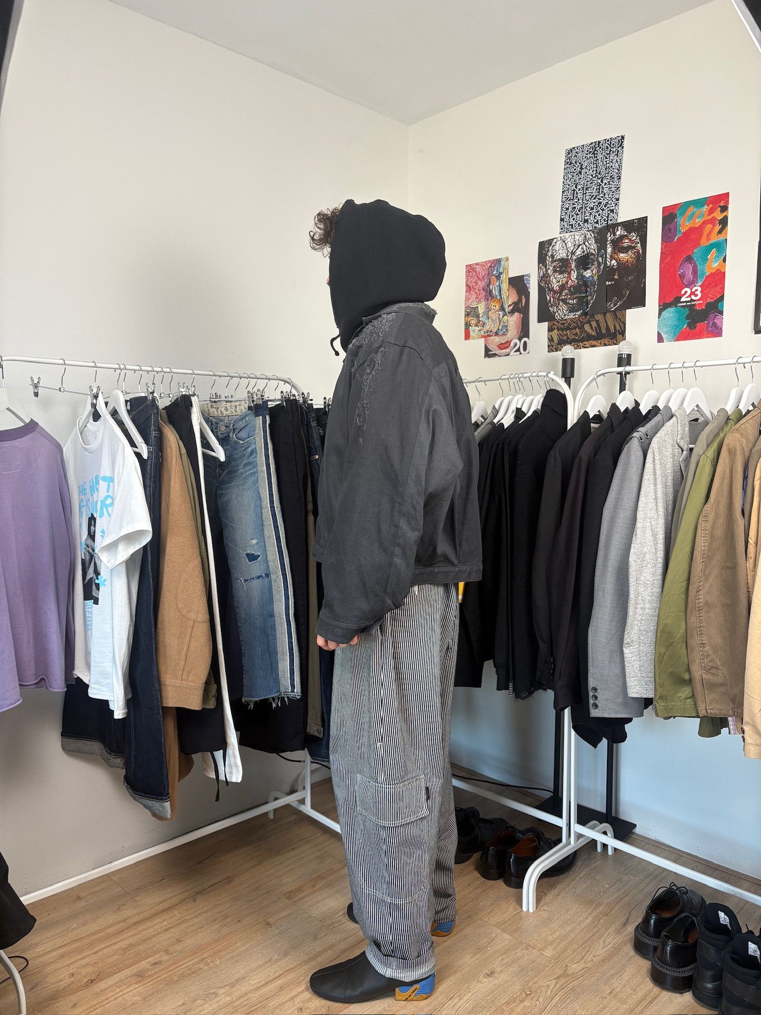 Japanese Brand Shinya Kozuka Oversized Distressed Jacket Charcoal Grey Size US M / EU 48-50 / 2 - 3 Thumbnail