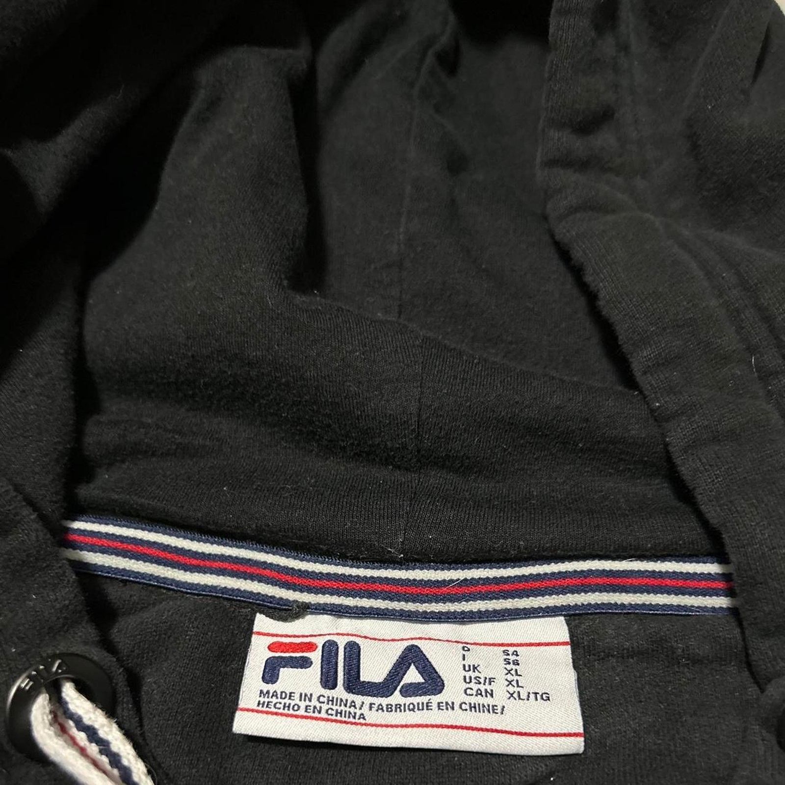 Fila Vintage Black Fila Full Zip Fleece Hoodie with Red and White Size US XL / EU 56 / 4 - 3 Thumbnail