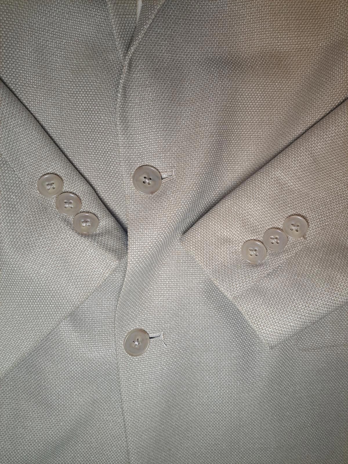 Hart Schaffner Marx Hart Schaffner Marx Sport Coat Mens 44L Beige Hopsack Wool Size 44L - 7 Thumbnail