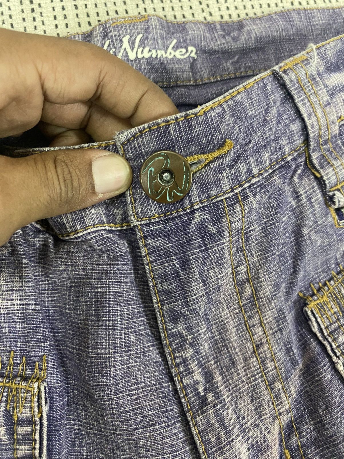 If Six Was Nine Back Number Vintage Wash Bootcut Denim Jeans Distressed Fade Size US 33 - 5 Thumbnail