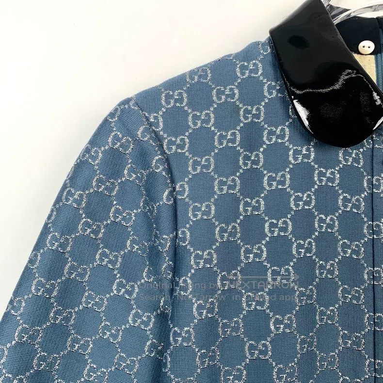 Gucci Gucci Blue logo old flower full print short-sleeved dress Size XS / US 0-2 / IT 36-38 - 3 Thumbnail