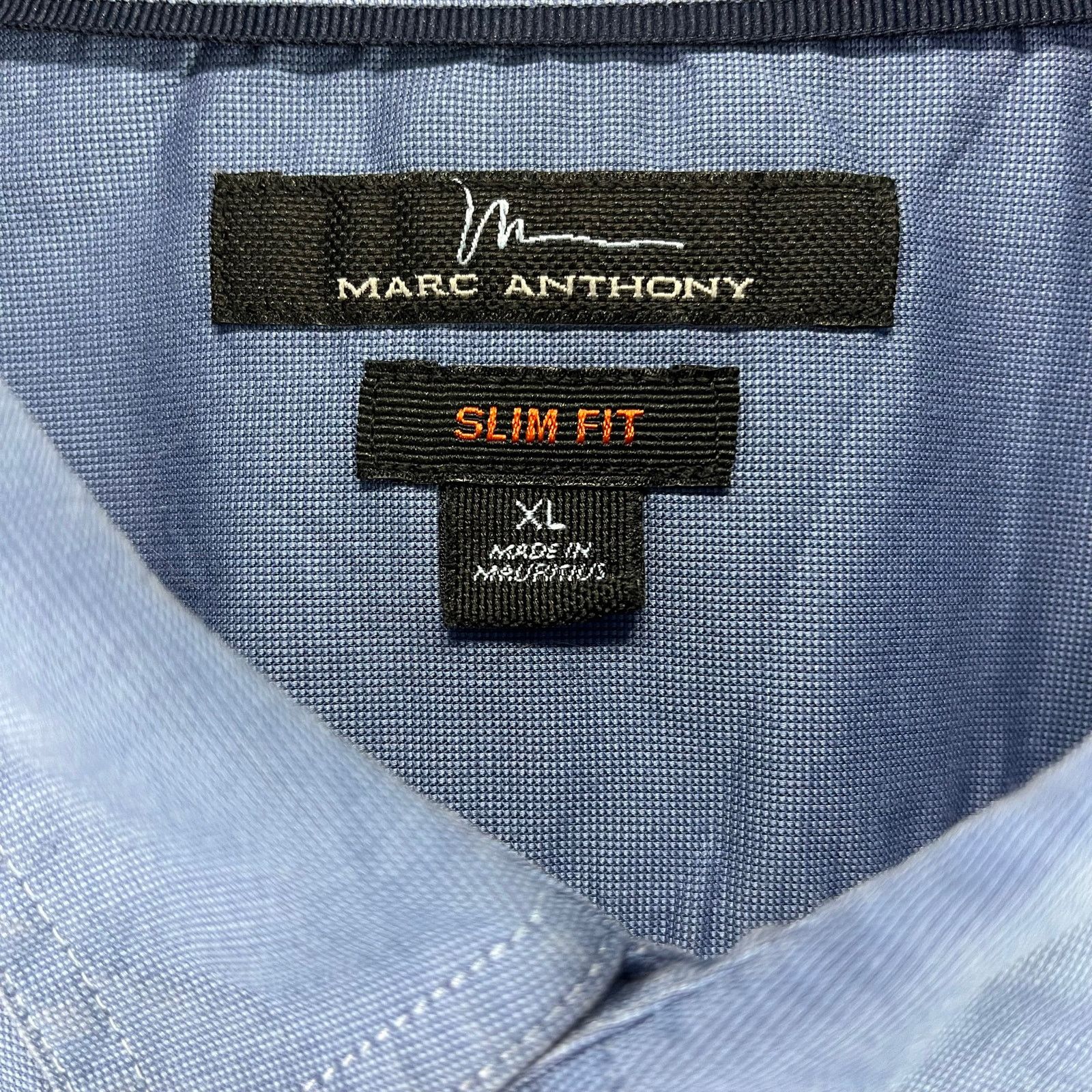 Marc Anthony Marc Anthony Slim Fit Collared Button Down Shirt Blue XL Size US XL / EU 56 / 4 - 3 Thumbnail