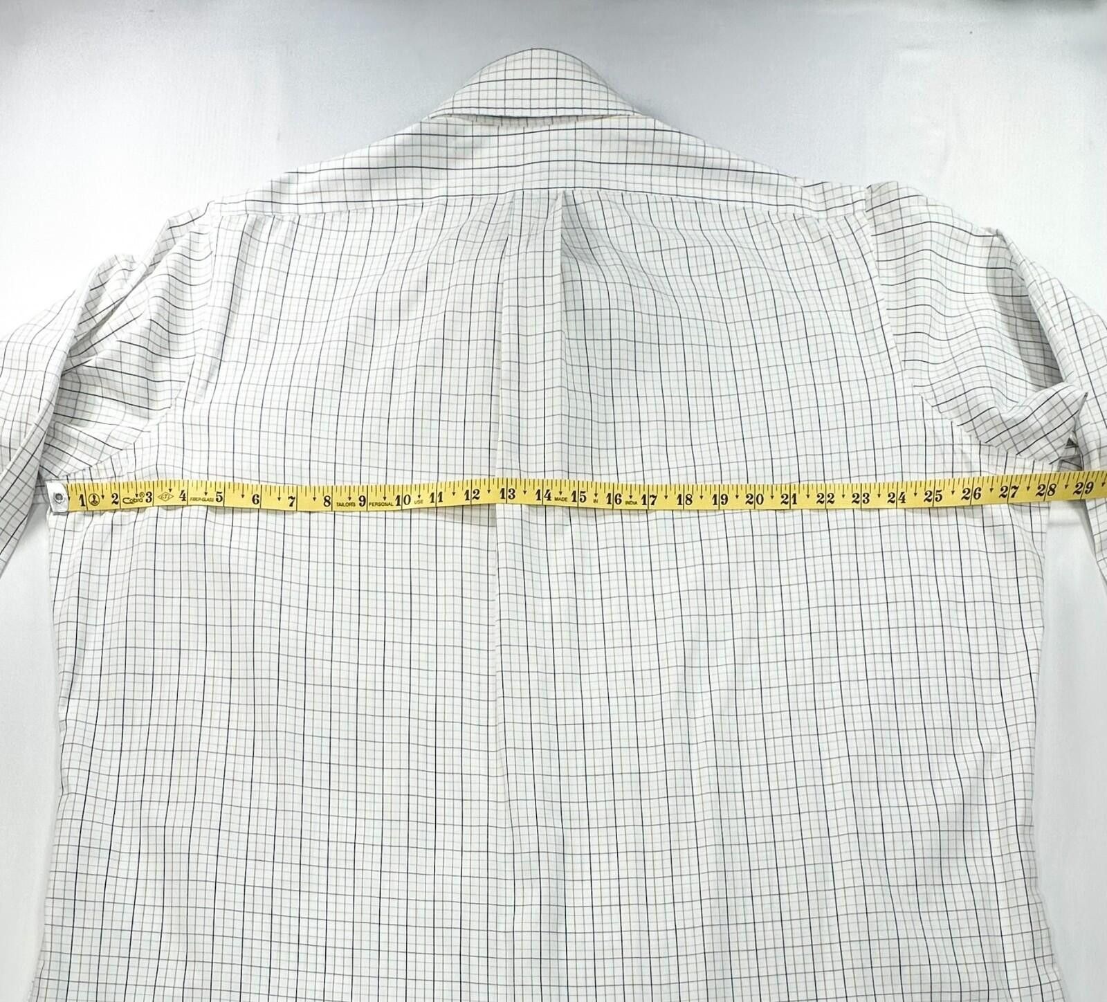 Tom James Tom James Executive Collection Checked Oxford White Mens XL Size 44R - 4 Thumbnail