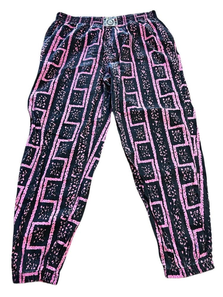 Vintage Vintage 1980's Dinosaur Sportswear Pink Parachute Pants Size US 35 - 1 Thumbnail
