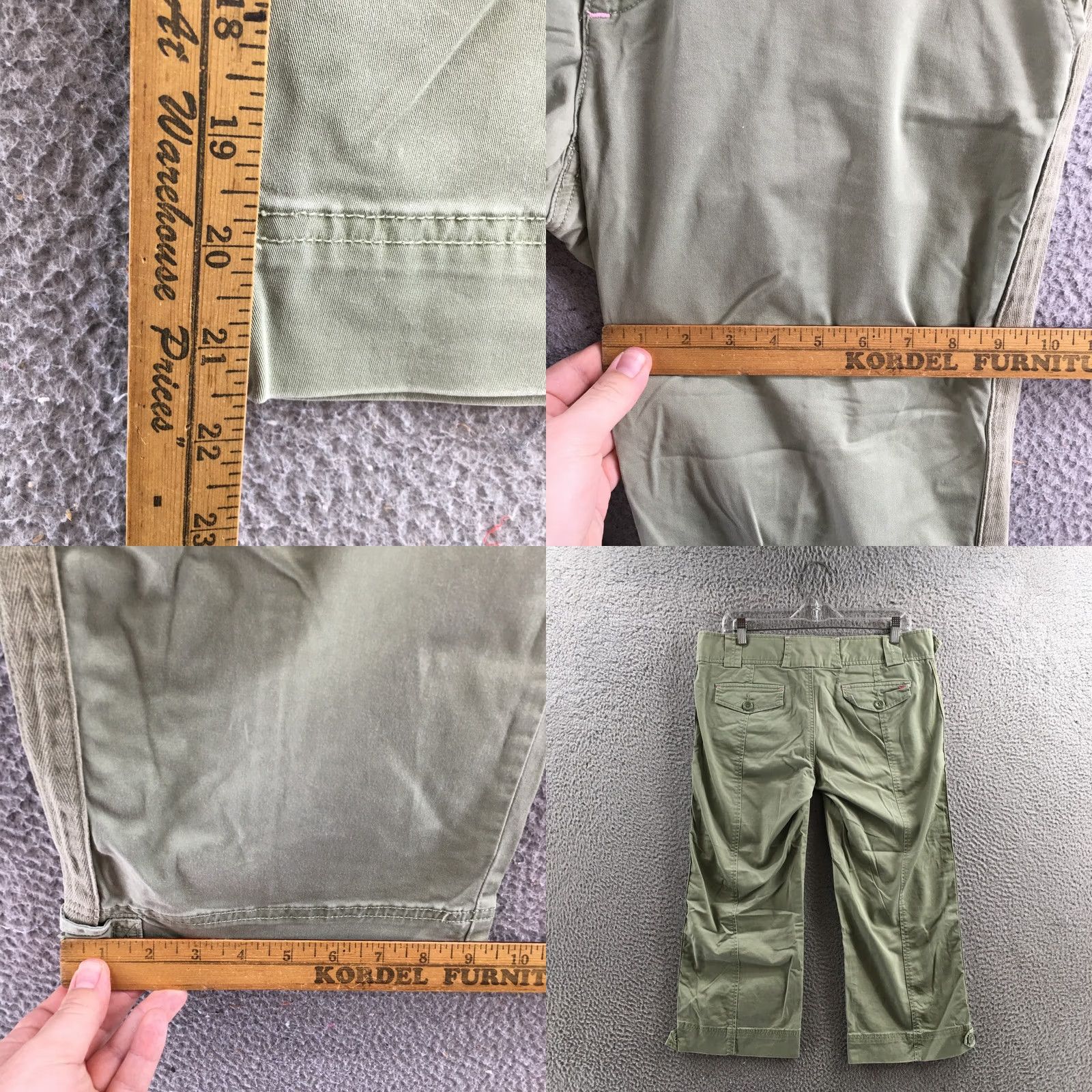 American Eagle Outfitters American Eagle Outfitters Crop Pants Womens 10 Green Stretch Zip Fly Casual Size 32" / US 10 / IT 46 - 8 Thumbnail