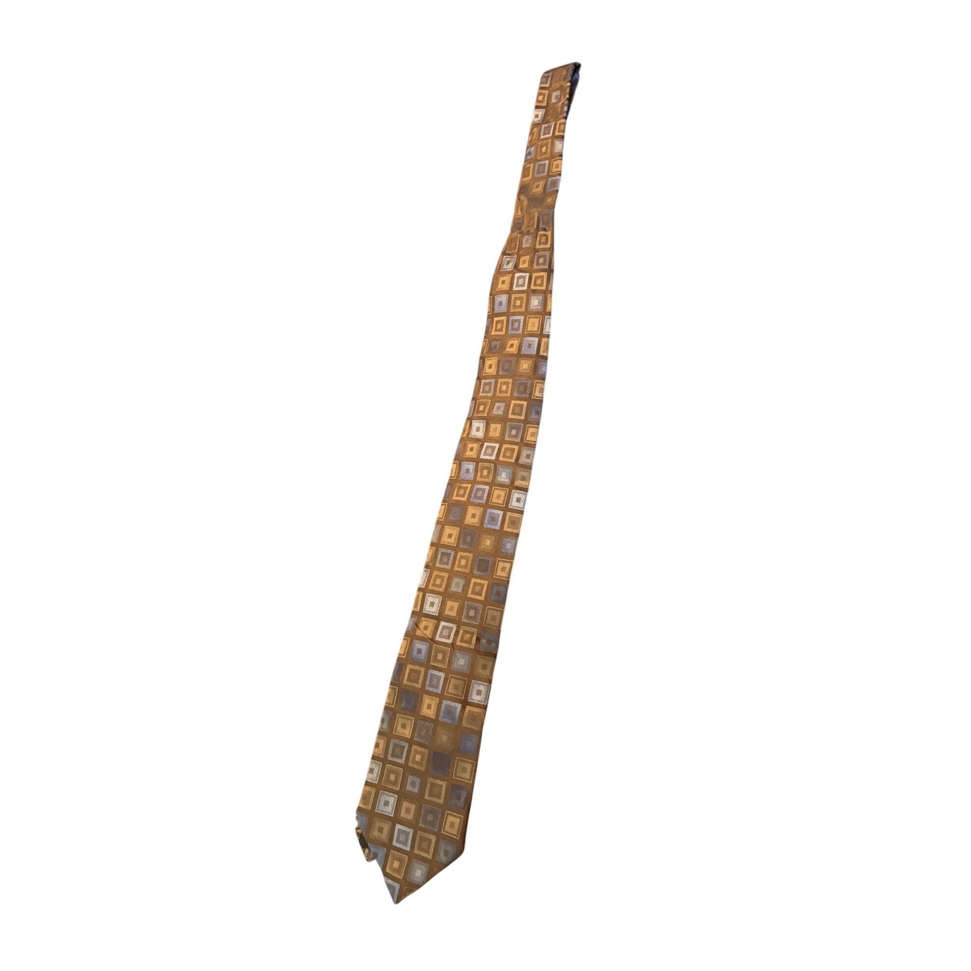 Other Perry Ellis Portfolio Brown & Blue Geometric Silk Tie - 100% Size ONE SIZE - 6 Thumbnail