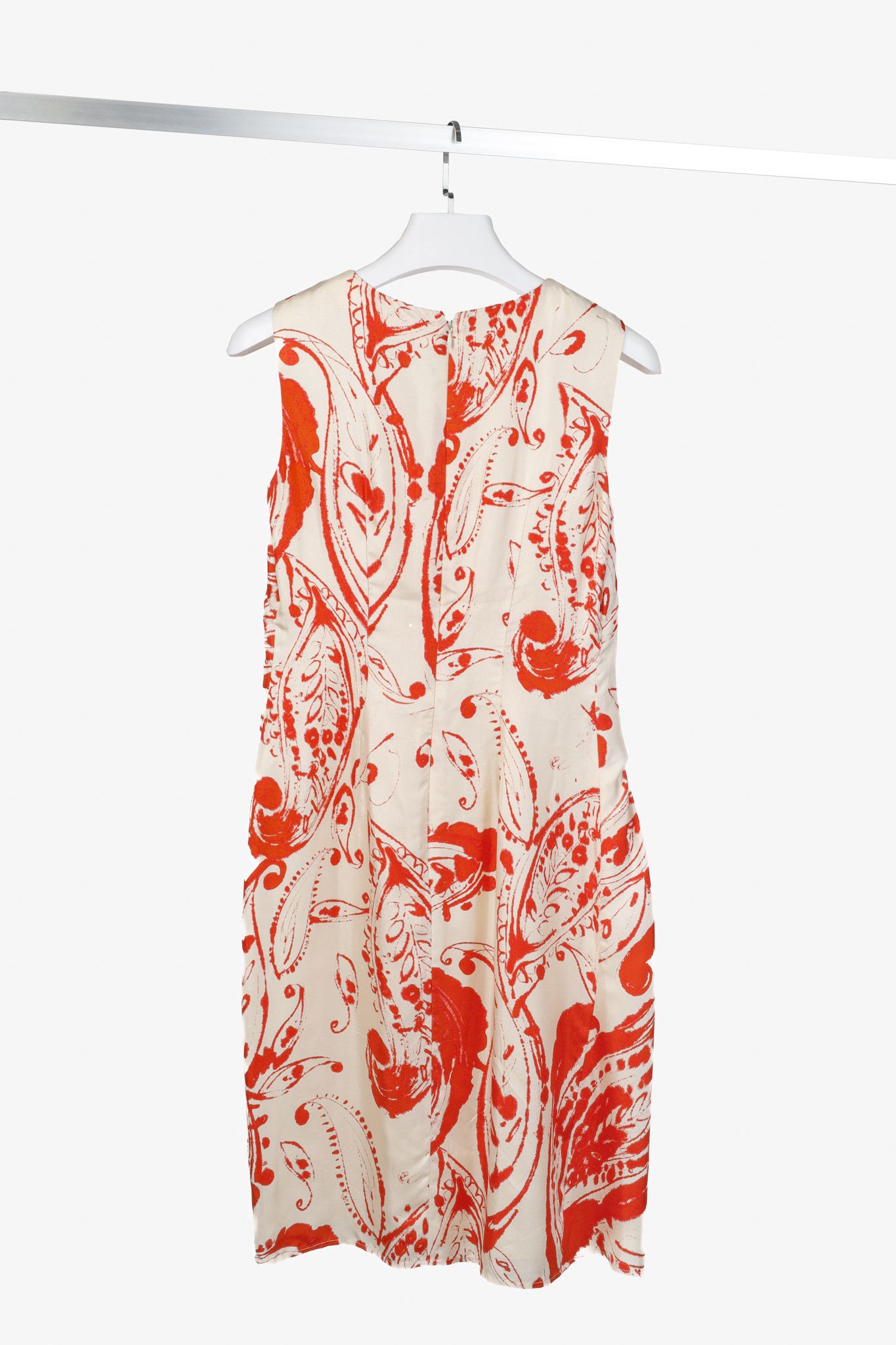 Carolina Herrera Carolina Herrera Paisley Silk Asymmetrical Waist Dress Size S / US 4 / IT 40 - 2 Thumbnail