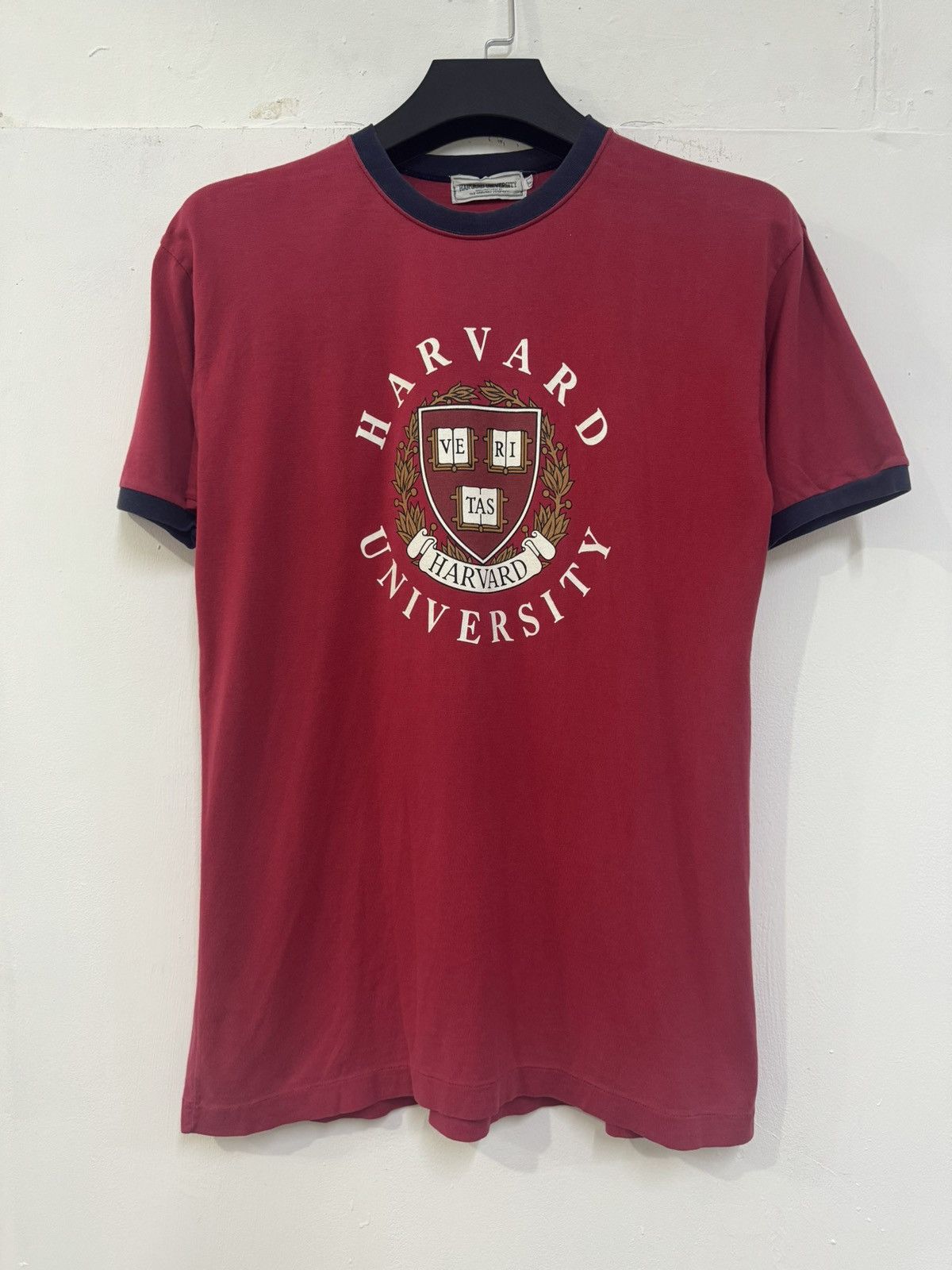 NHL × Vintage VINTAGE 90s HARVARD UNIVERSITY RINGER SINGLE STICH SHIRT Size US L / EU 52-54 / 3 - 1 Thumbnail
