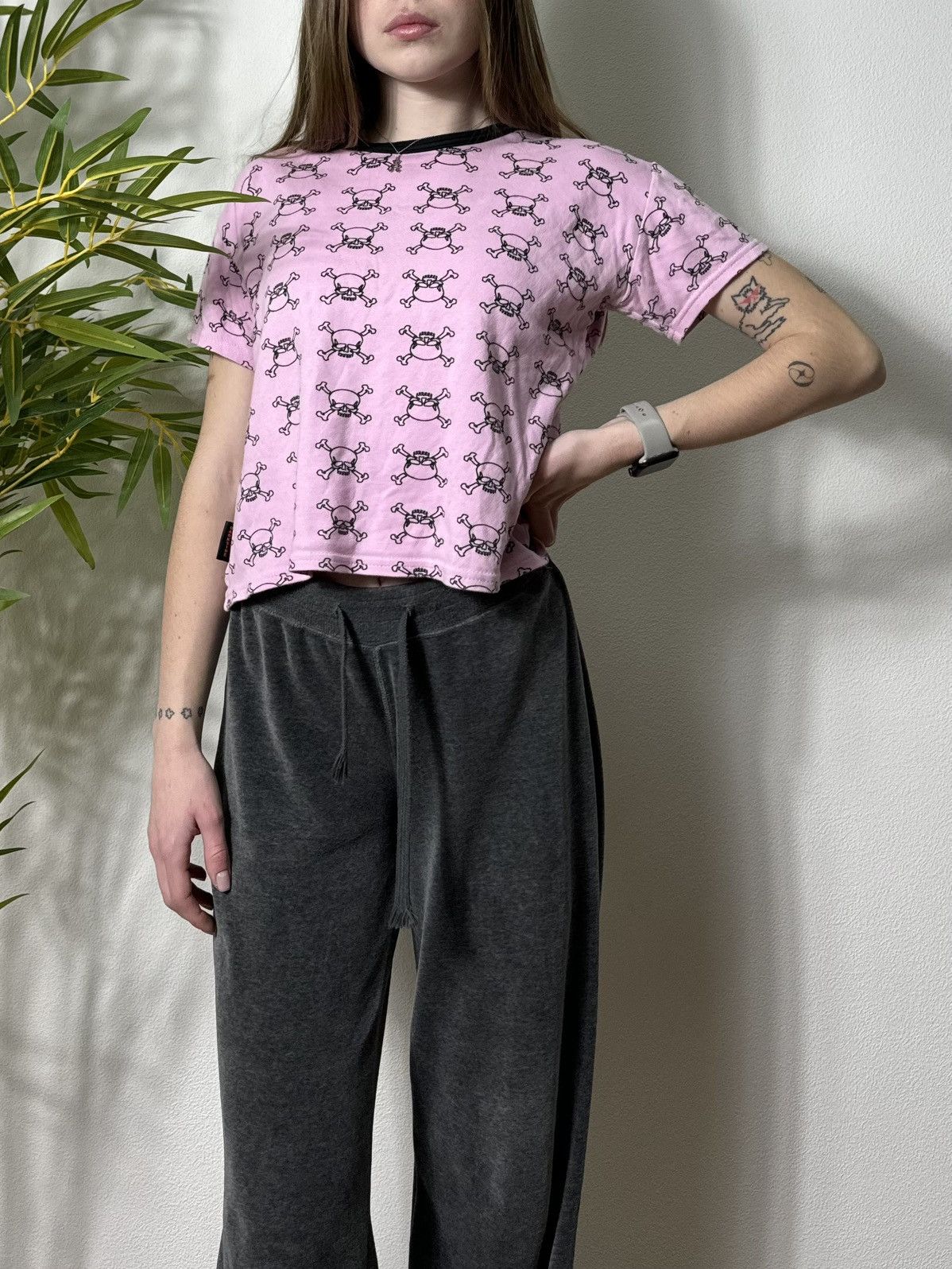 Vintage DARKSIDE SCULL MONOGRAM CROPPED TEE Size M / US 6-8 / IT 42-44 - 2 Thumbnail