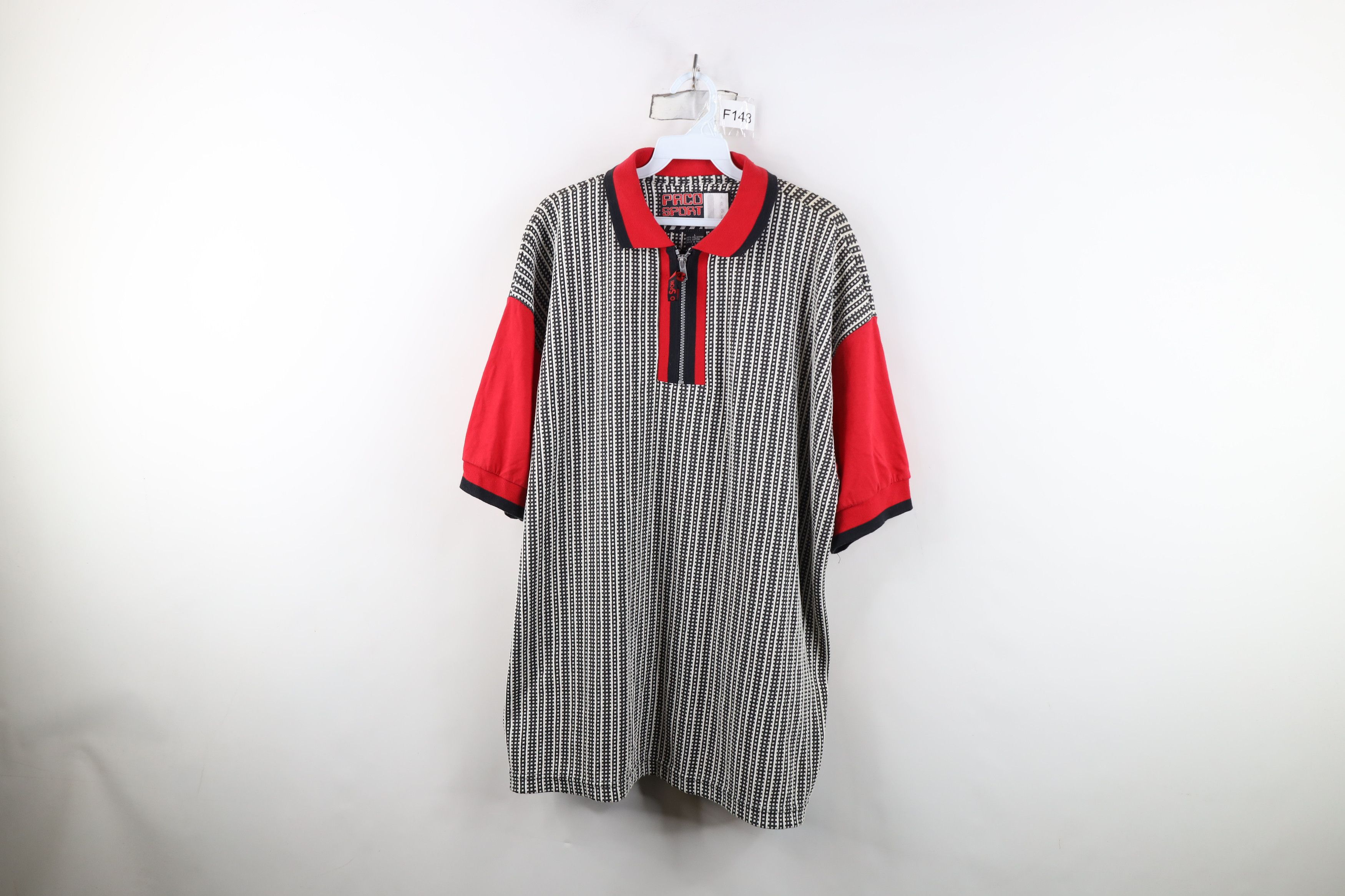 Vintage Deadstock Vintage 90s Streetwear Striped Baggy Half Zip Polo Size US L / EU 52-54 / 3 - 1 Thumbnail