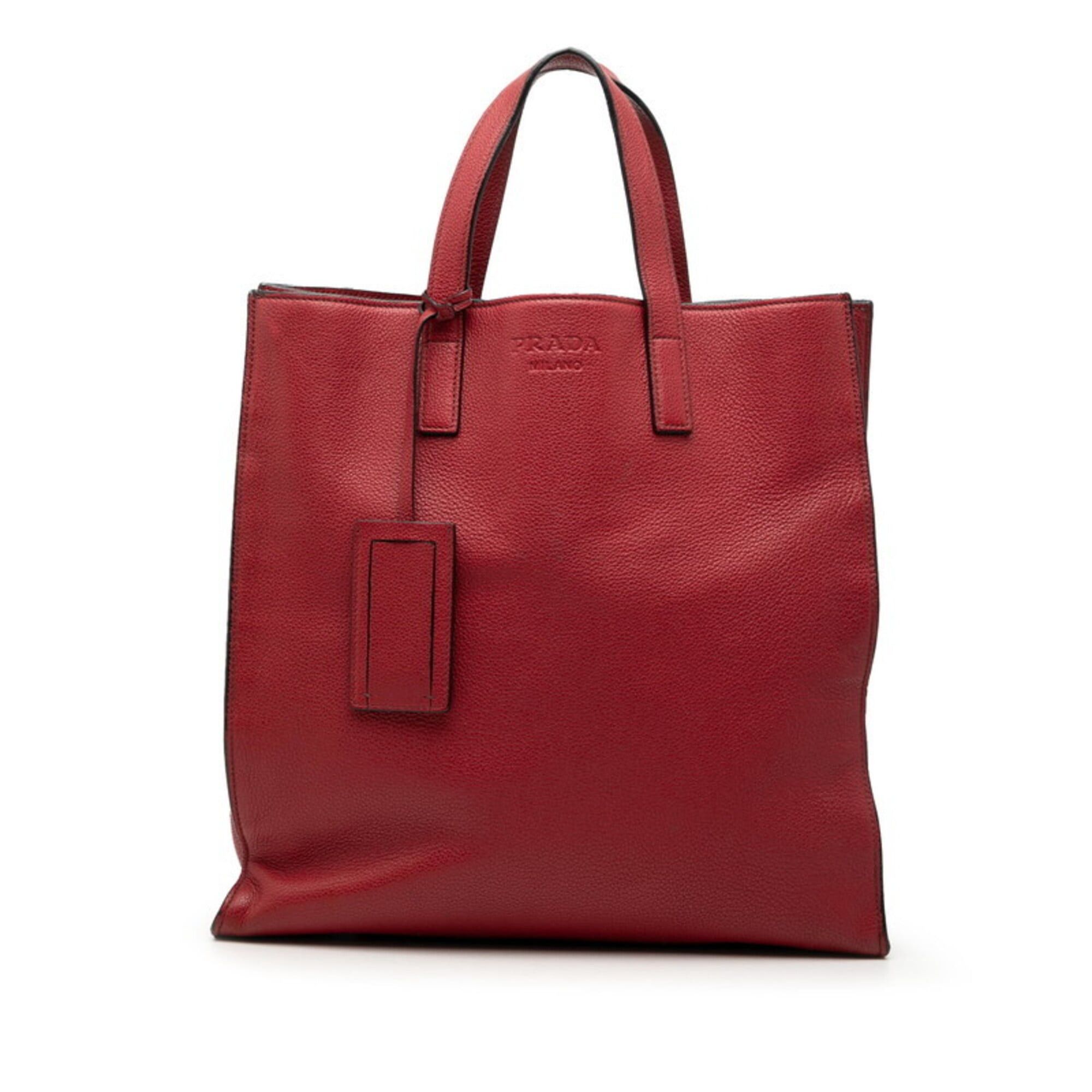 Prada Prada tote bag, red leather, women's. Size ONE SIZE - 1 Thumbnail