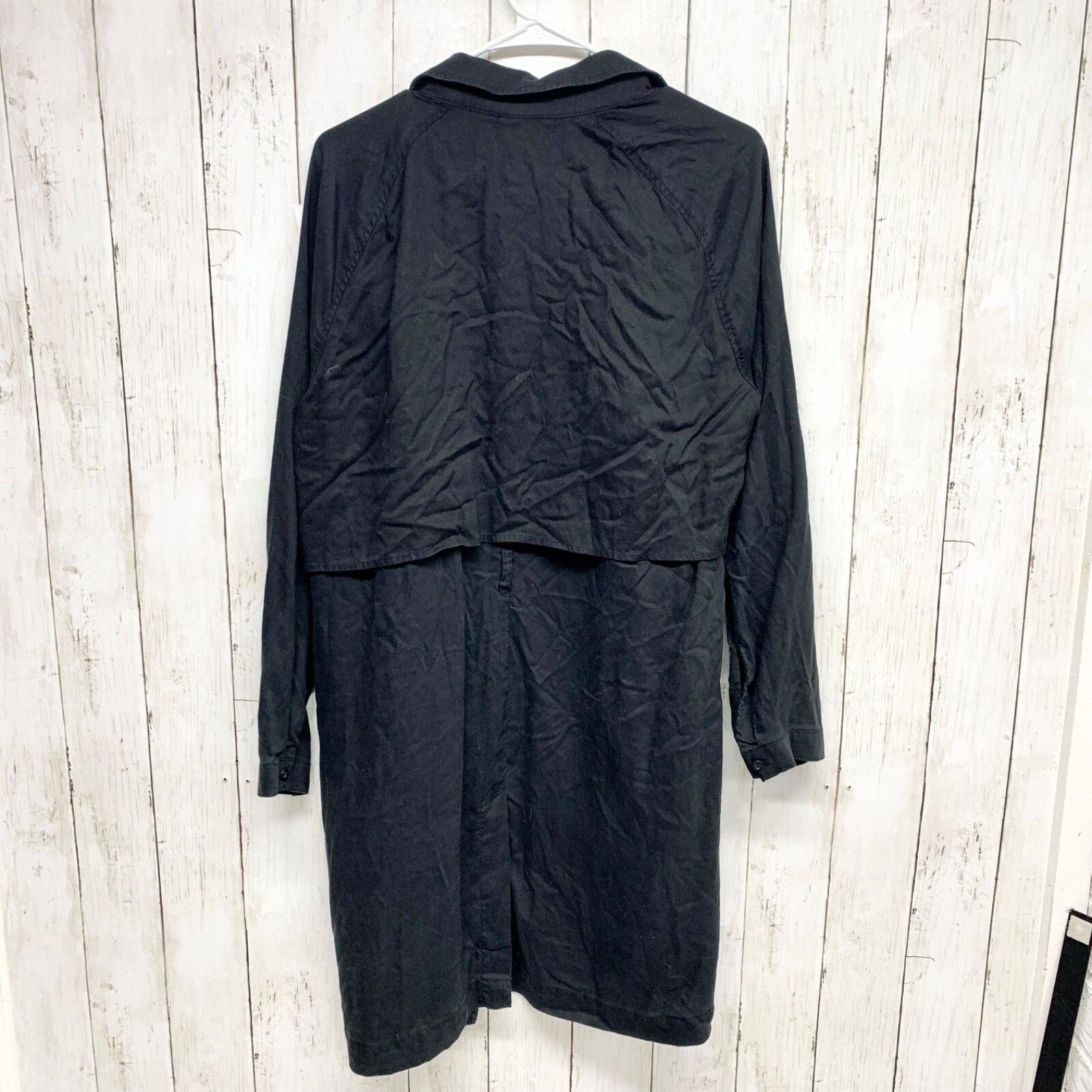 Other Cloth & Stone Jacket Medium Collared Split Back Trench Black Size M / US 6-8 / IT 42-44 - 7 Thumbnail