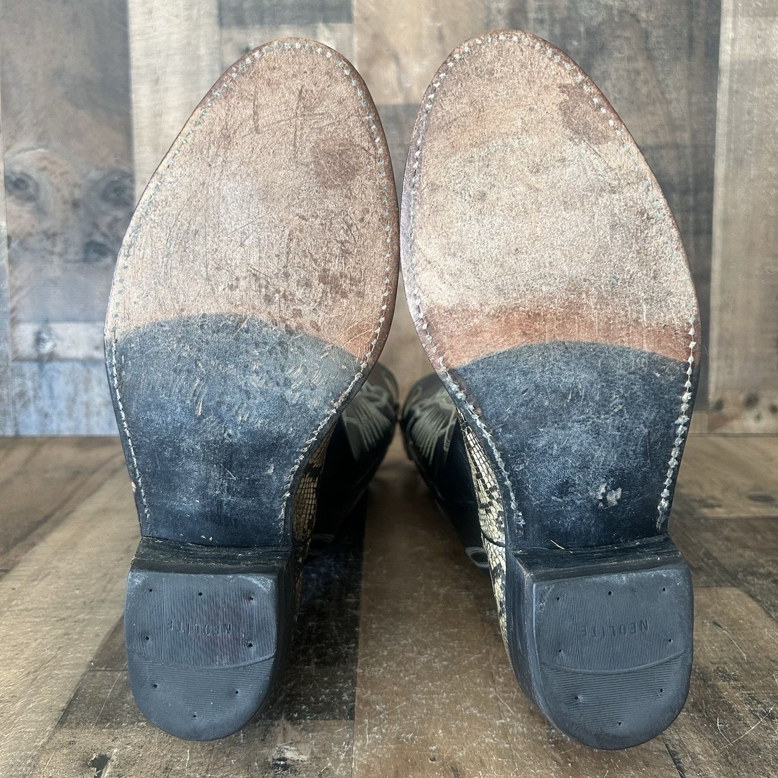 Vintage Custom Vtg Unbranded Snakeskin Cowboy Boots Mens 10 D Size US 10 / EU 43 - 5 Thumbnail