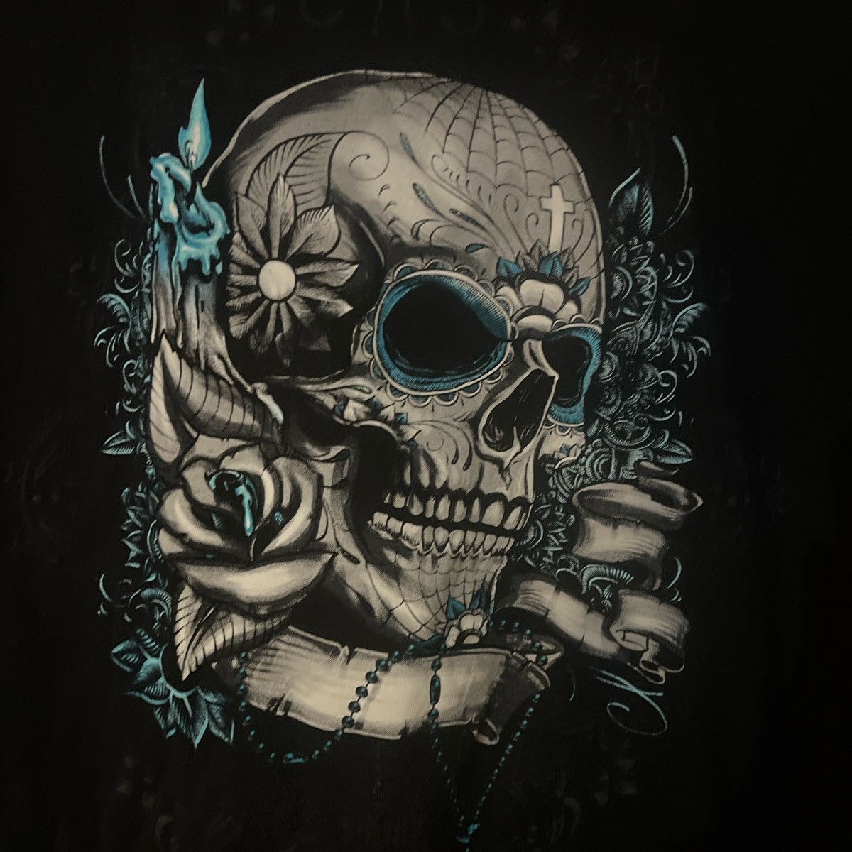 Affliction Large Fifth sun blue skull y2k shirt Size US L / EU 52-54 / 3 - 2 Thumbnail