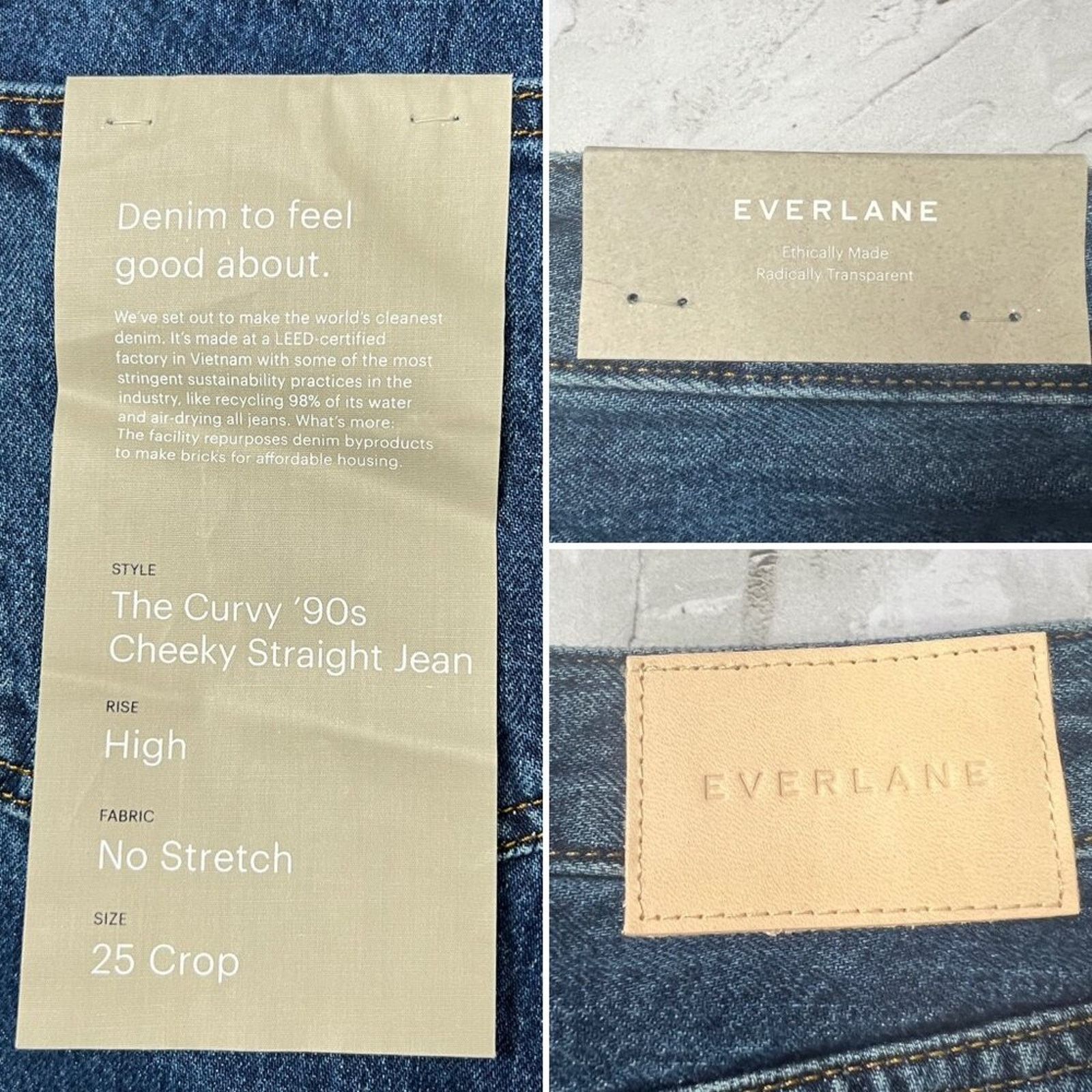 Everlane Everlane Curvy 90s Cheeky Straight Crop Jeans Womens 25 Orga Size 25" / US 0 / IT 36 - 4 Thumbnail