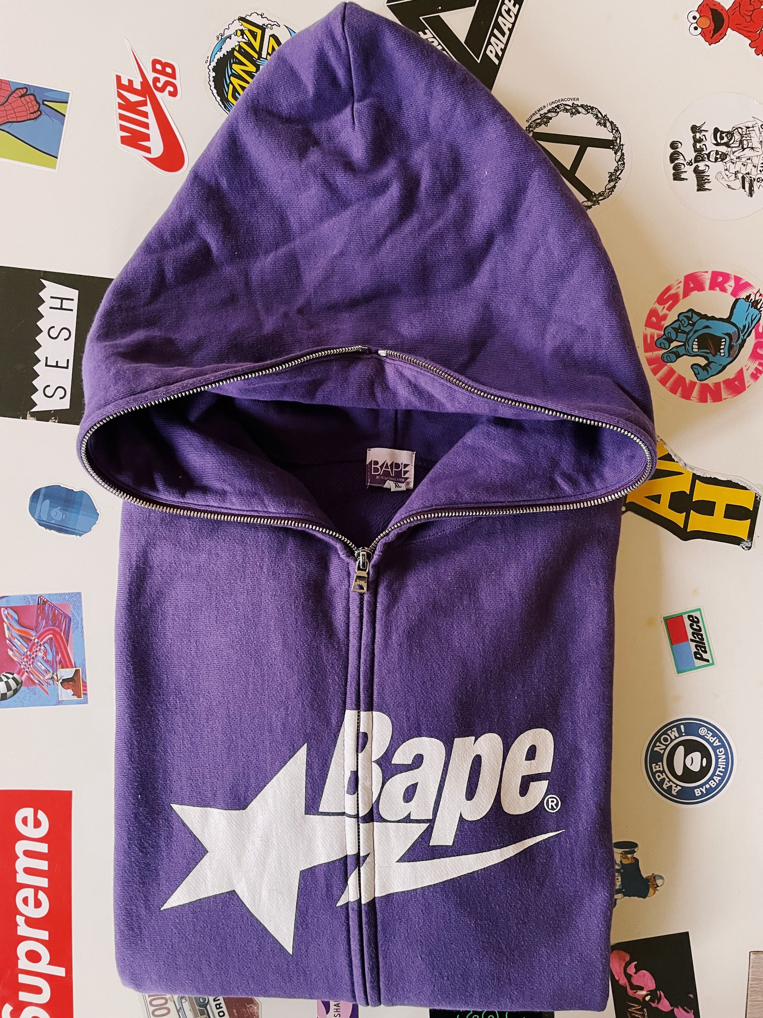 Bape Vintage Y2K A Bathing Ape Bapesta Spellout Full zip Hoodie Size US XL / EU 56 / 4 - 9 Thumbnail