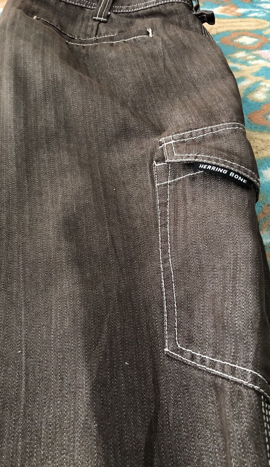 Japanese Brand HERRINGBONE CARGO JEANS Size US 36 / EU 52 - 9 Thumbnail