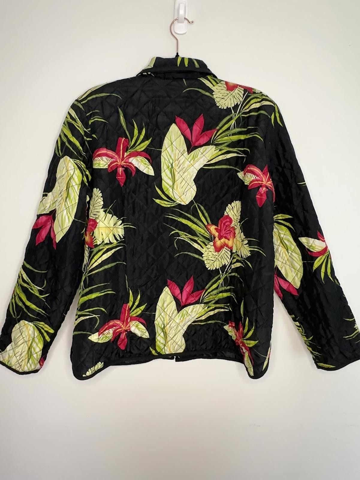 Blair Blair Quilted Silk Floral Lightweight Jacket - Sz. M Size M / US 6-8 / IT 42-44 - 2 Thumbnail