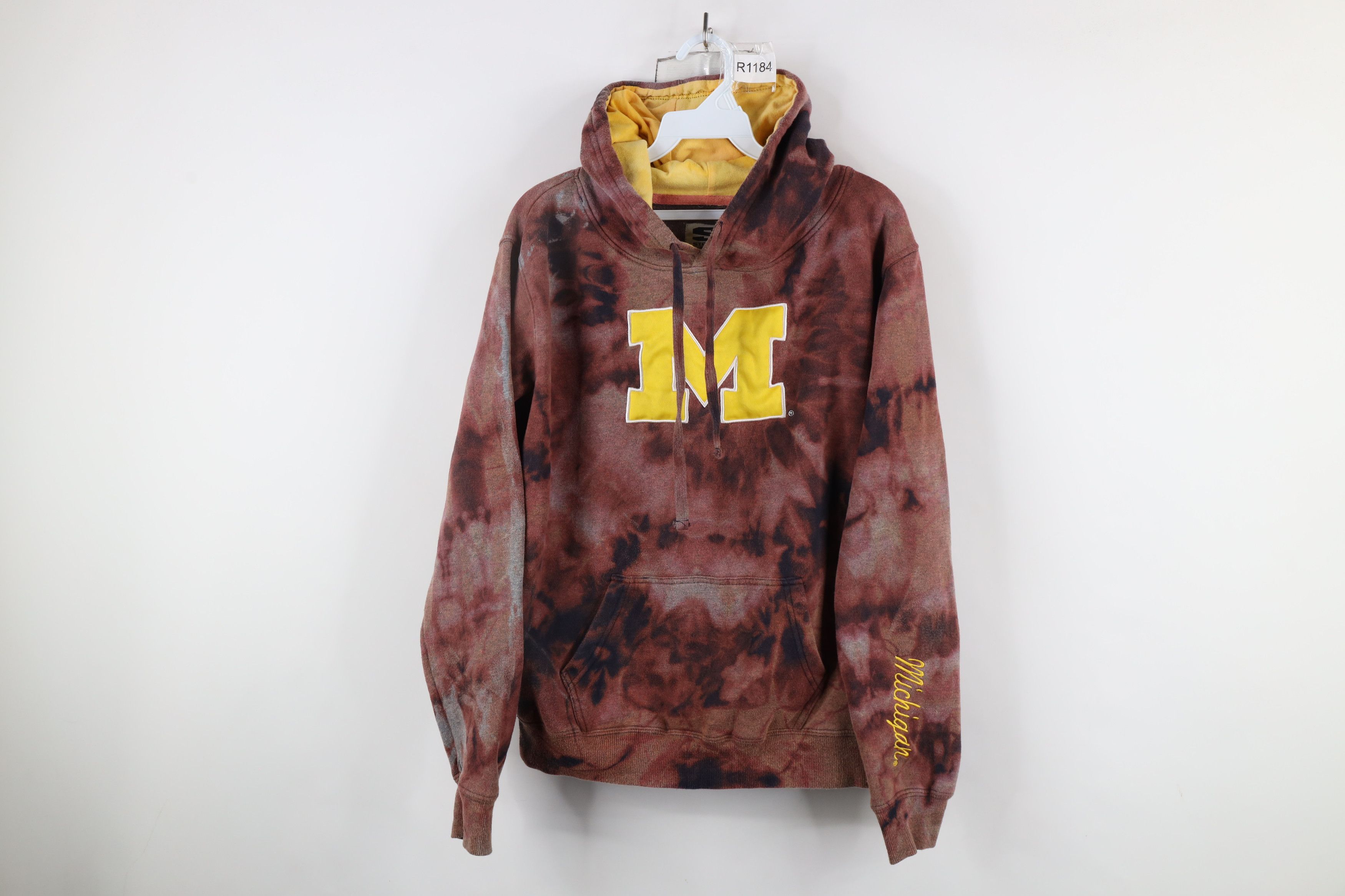 Vintage Vintage Acid Wash Block M University of Michigan Hoodie Size XL / US 12-14 / IT 48-50 - 1 Thumbnail