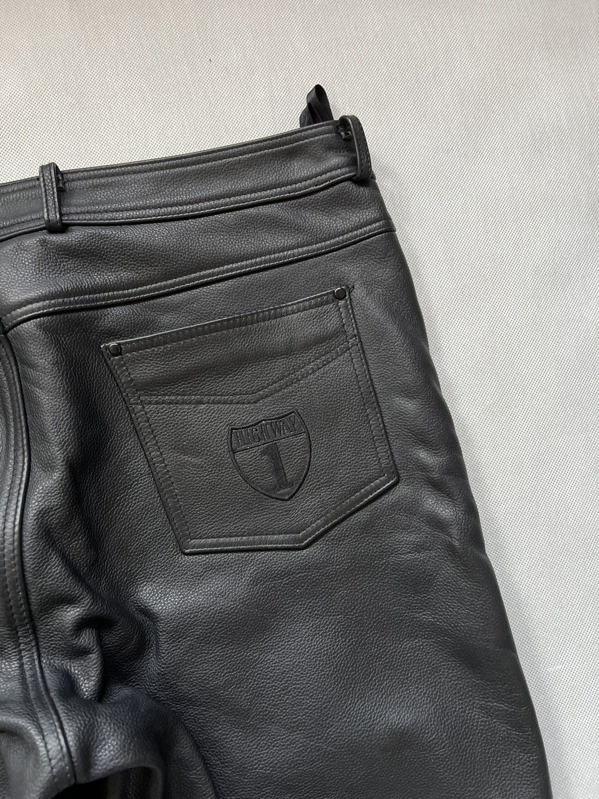 Genuine Leather × Leather × Vintage Heavy Genuine Leather Pants Highway Vintage Black Size US 36 / EU 52 - 3 Thumbnail