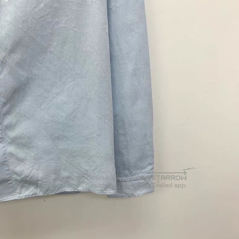 Gucci Gucci Size39 Light blue bee embroidered cotton lapel single Size US XXS / EU 40 - 4 Thumbnail
