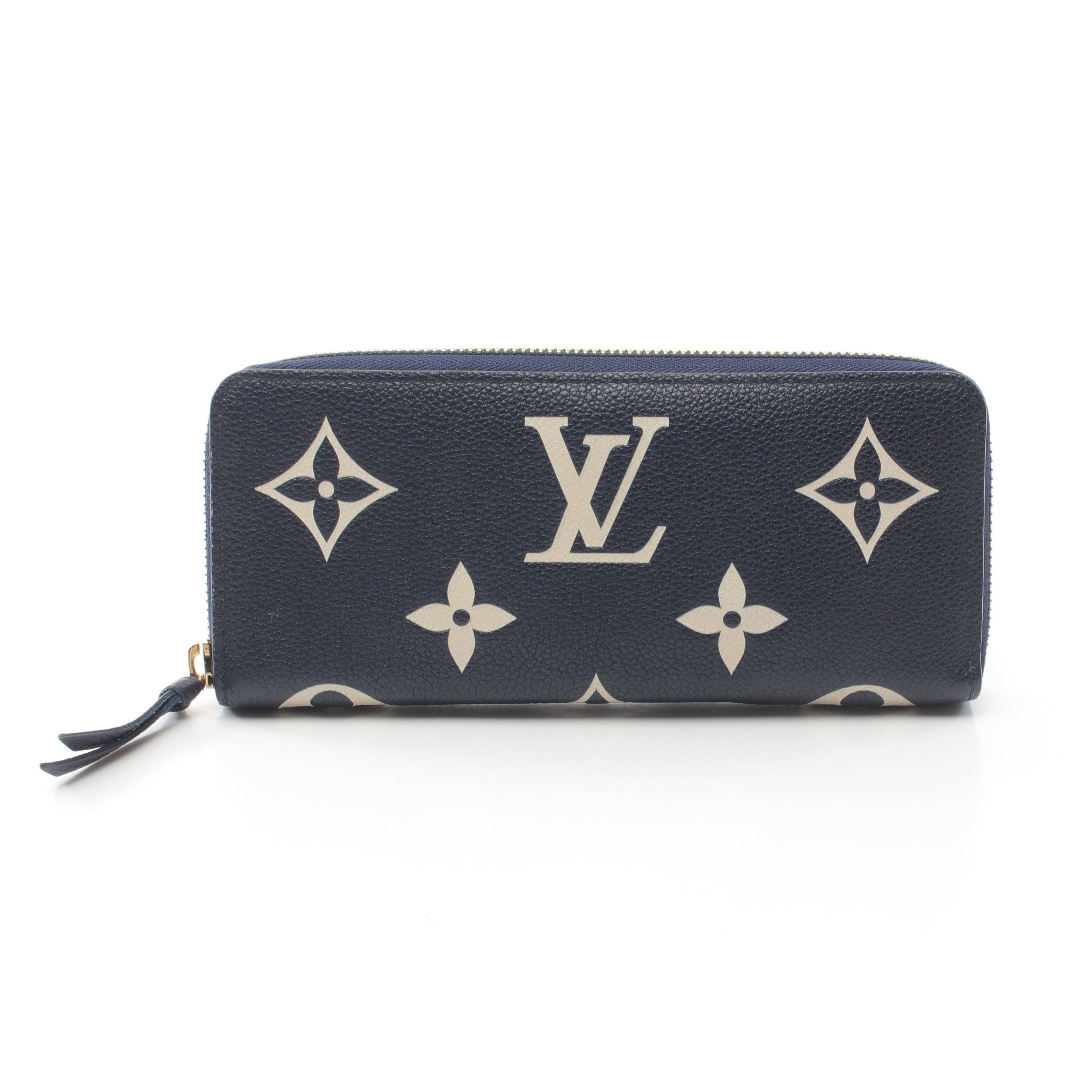 Louis Vuitton Louis Vuitton Portefeuil Clemence Monogram Empreinte Round Zipper Long Wallet Leather Dark Navy Ivory Size ONE SIZE - 1 Thumbnail