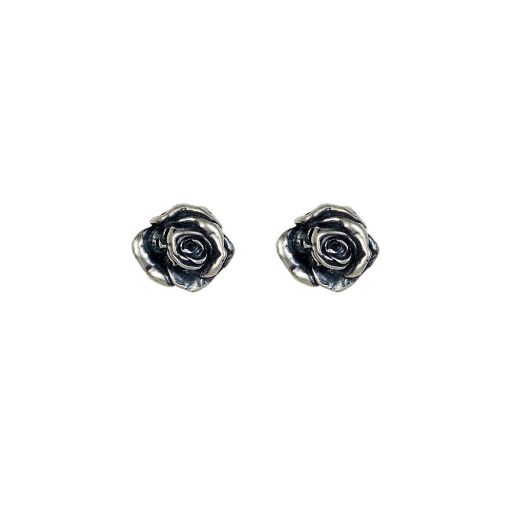 Jewelry Flowers Dark Earrings One Pairs Chrome Jewelry Size ONE SIZE - 5 Thumbnail