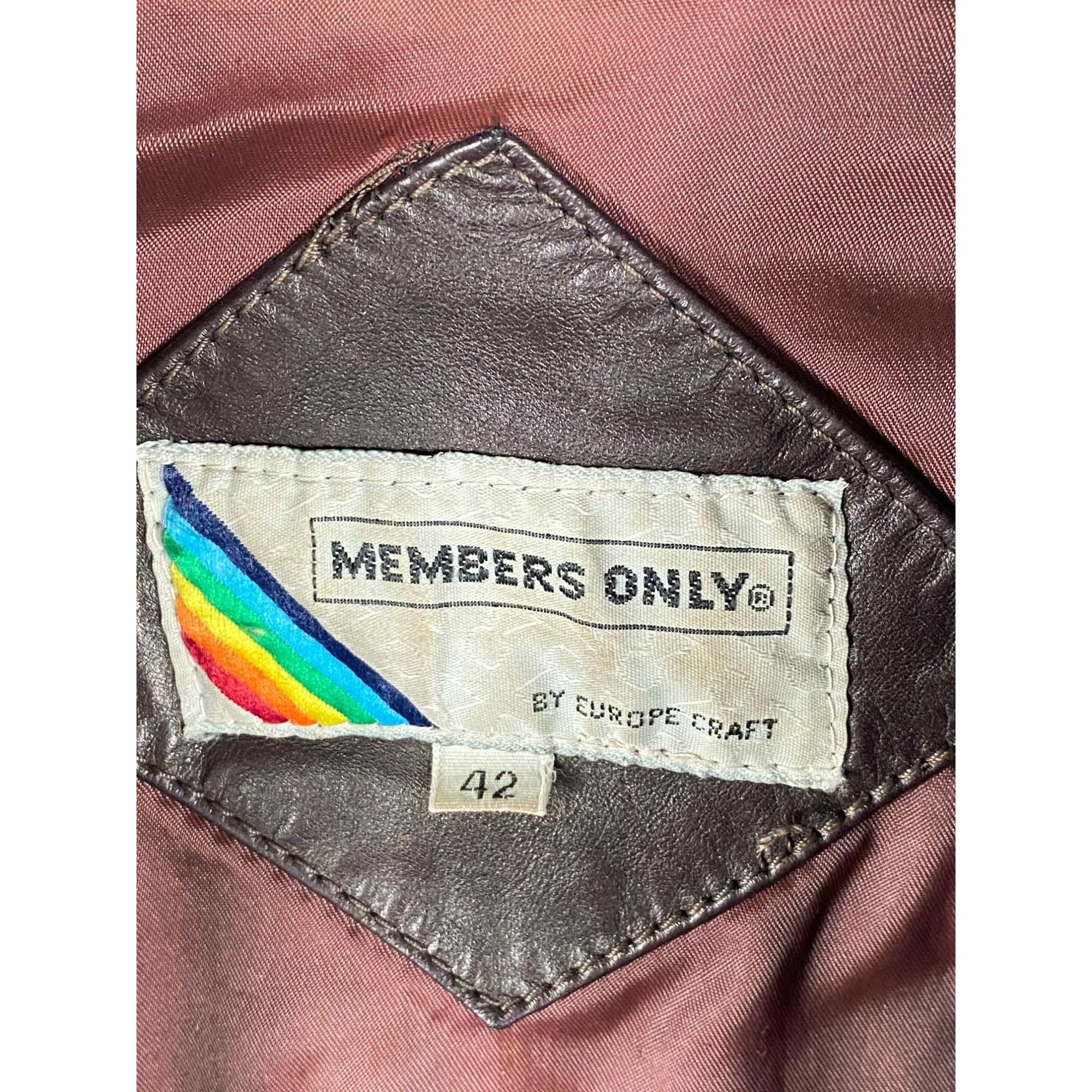 Members Only VTG 80s Members Only Europe Craft Full Zip Leather Bomber Ja Size US XS / EU 42 / 0 - 3 Thumbnail